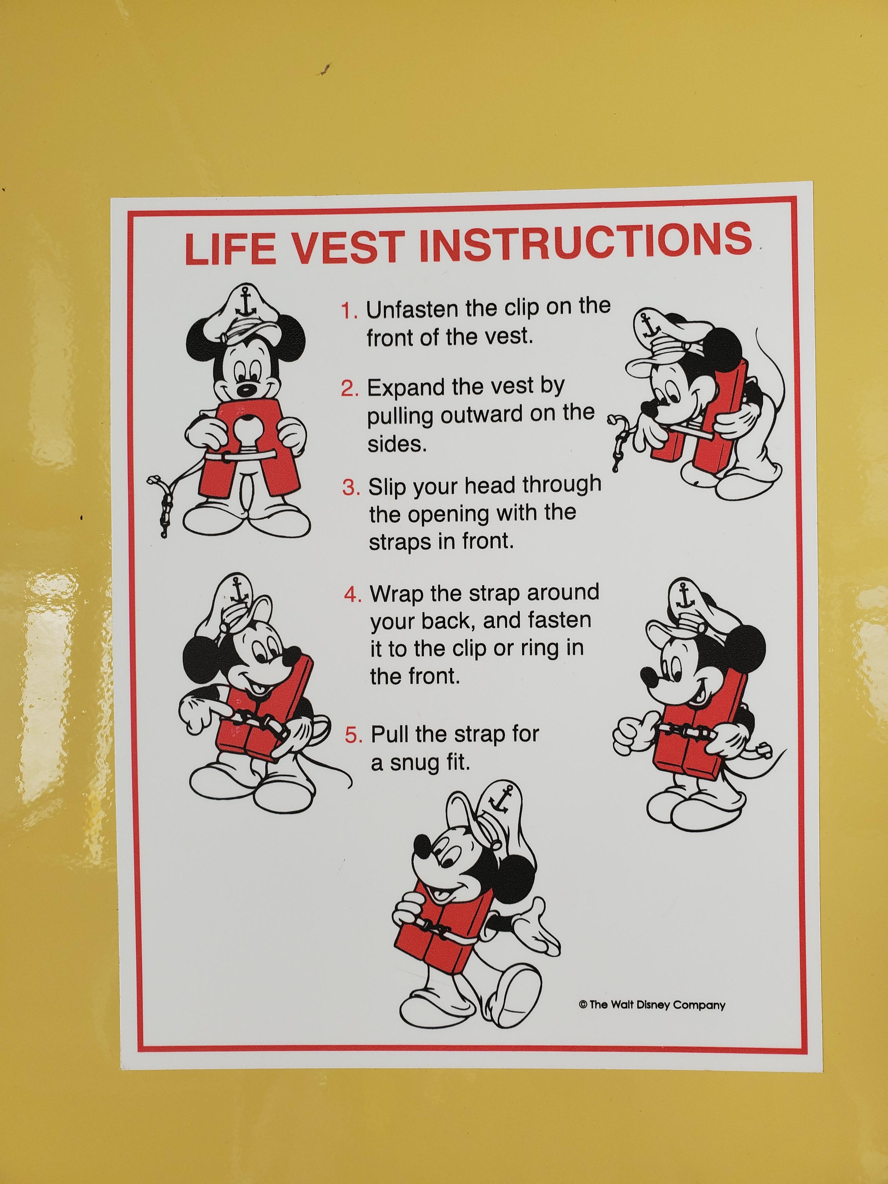 Life vest instructions from a boat at Disney World r/coolguides