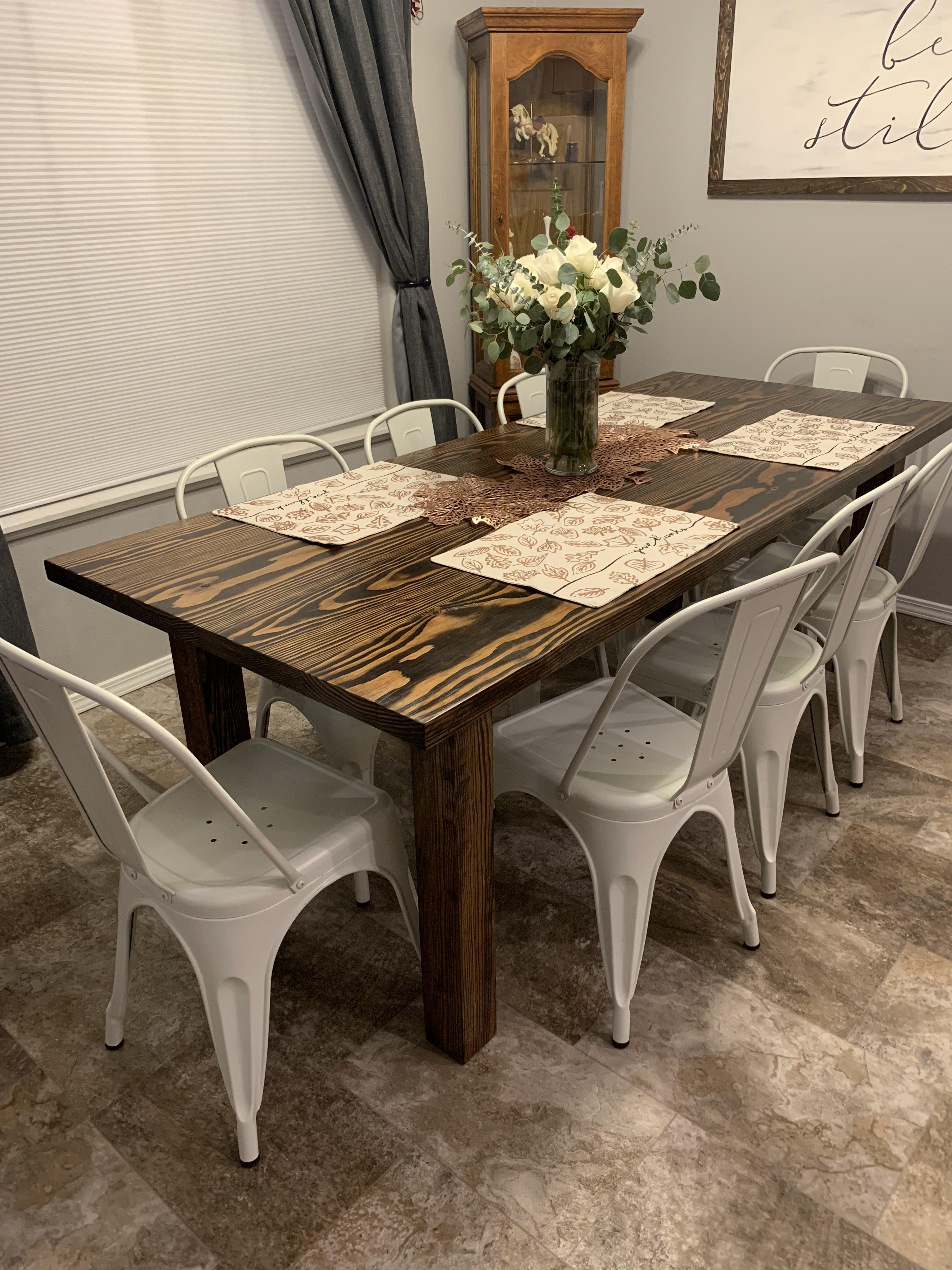 Farmhouse kitchen table I finished up this weekend 👌 r/woodworking
