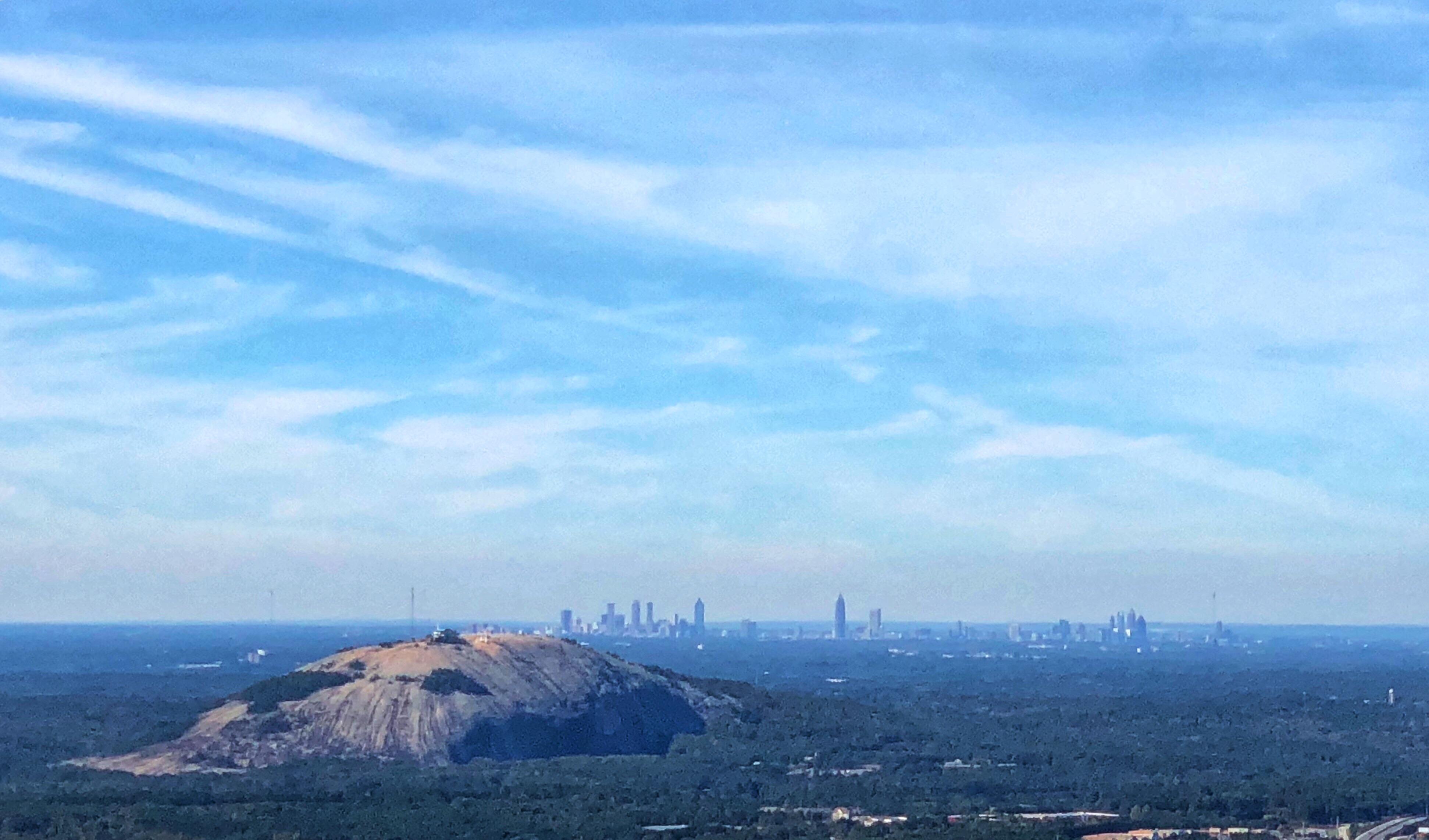 A shot of Stone Mountain and Atlanta I got while hovering over