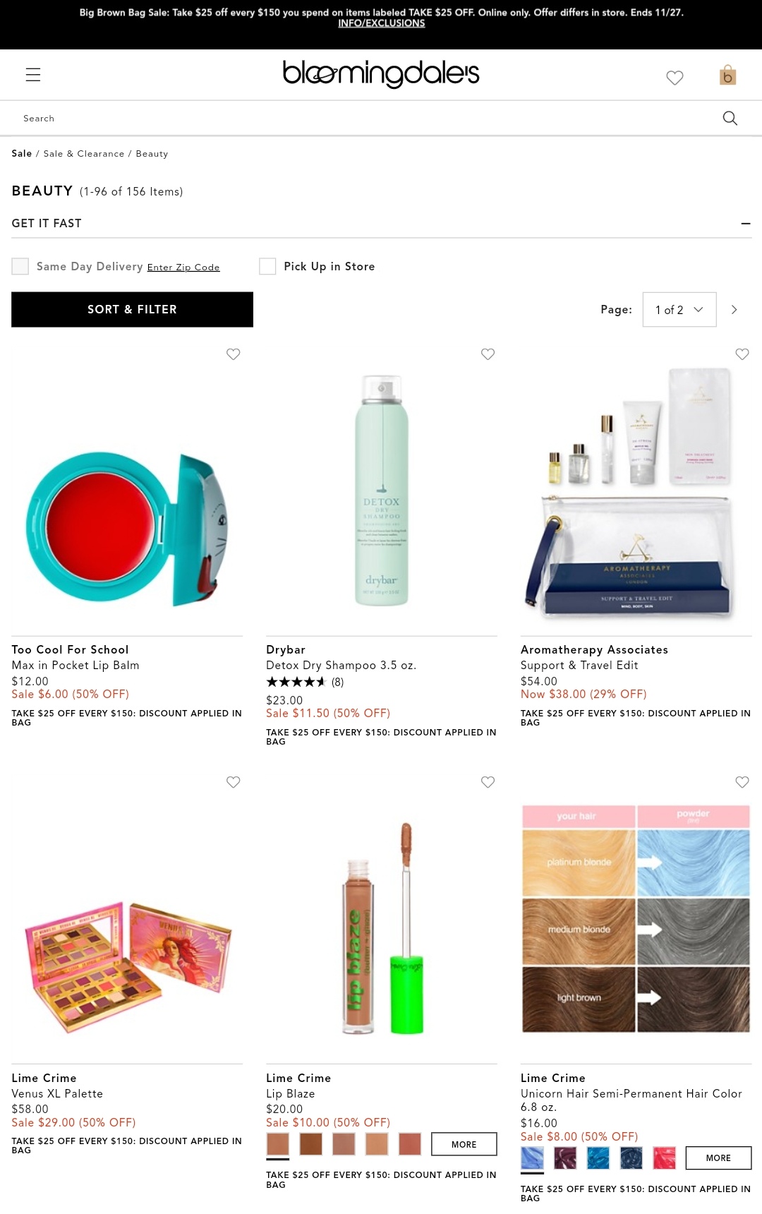Bloomingdale's Big Brown Bag Sale lots of Beauty 50 off + free