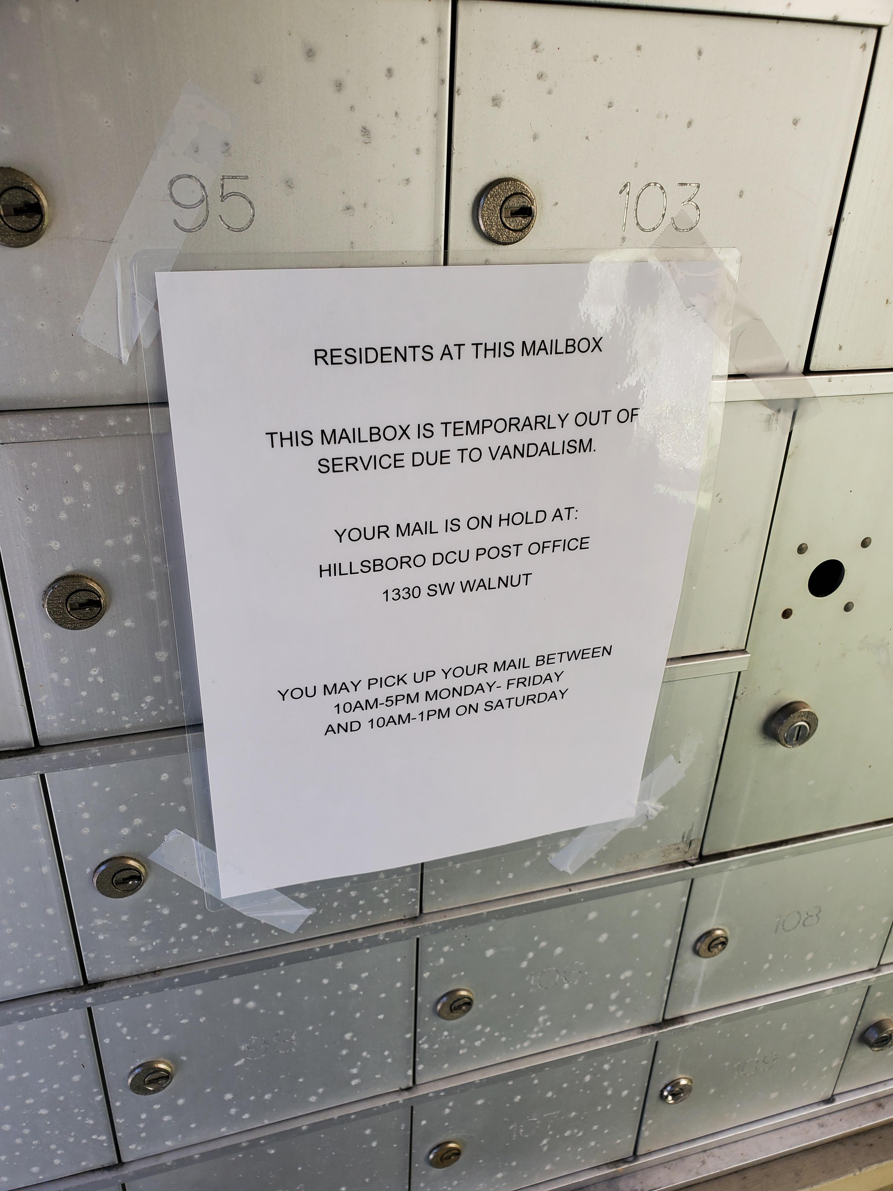 Anyone else getting these signs on their mailbox? No vandalism in sight