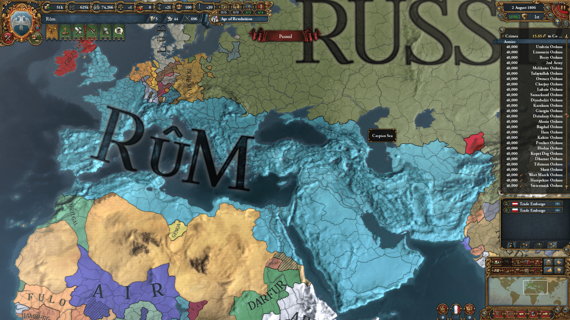 The true "Rûman Empire" back to its full glory! r/eu4