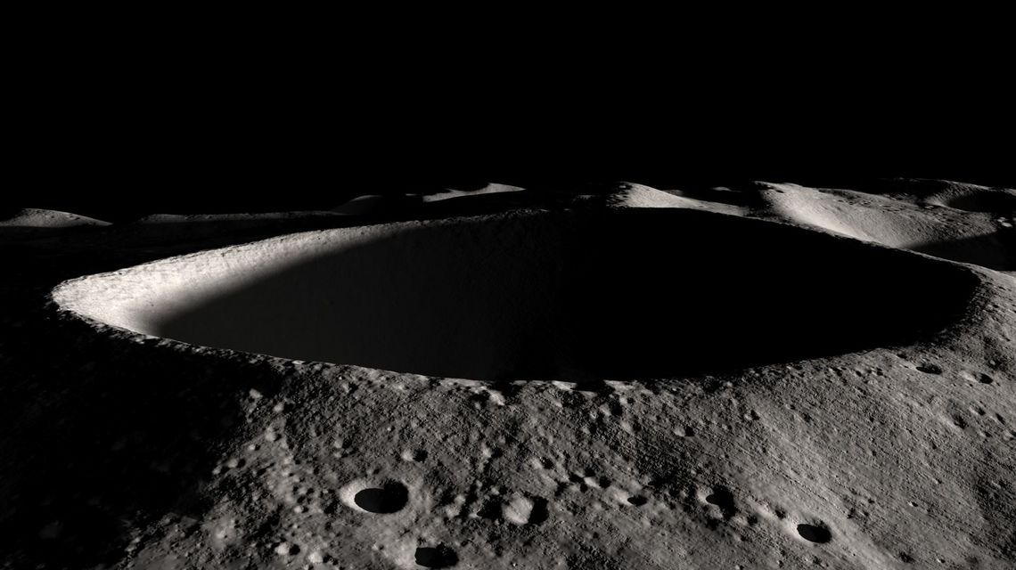 Shackleton crater, Moon (Credit NASA/Goddard Space Flight Center