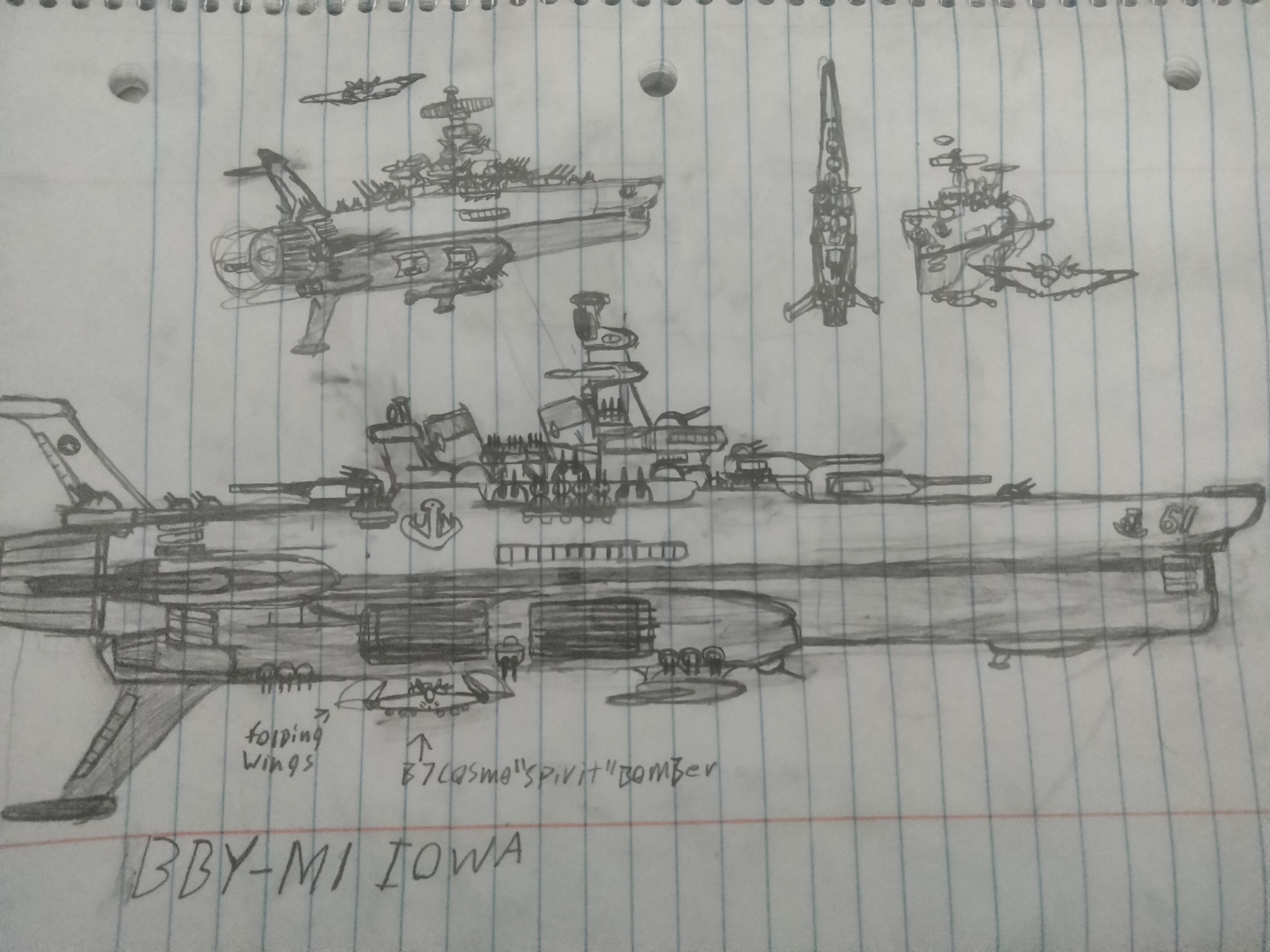 an updated rendition of my space battleship Iowa r/StarBlazers