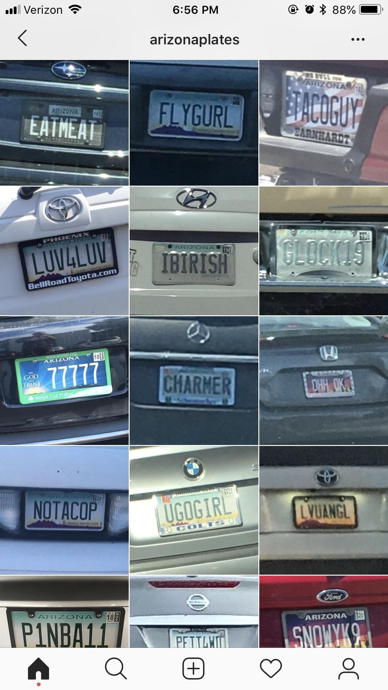 Arizona has some top notch license plates. Check out arizonaplates on