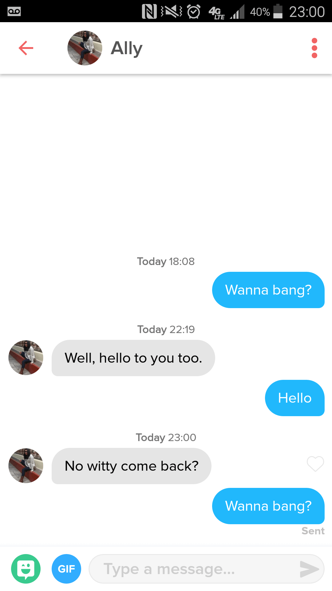 Wanna bang? r/Tinder