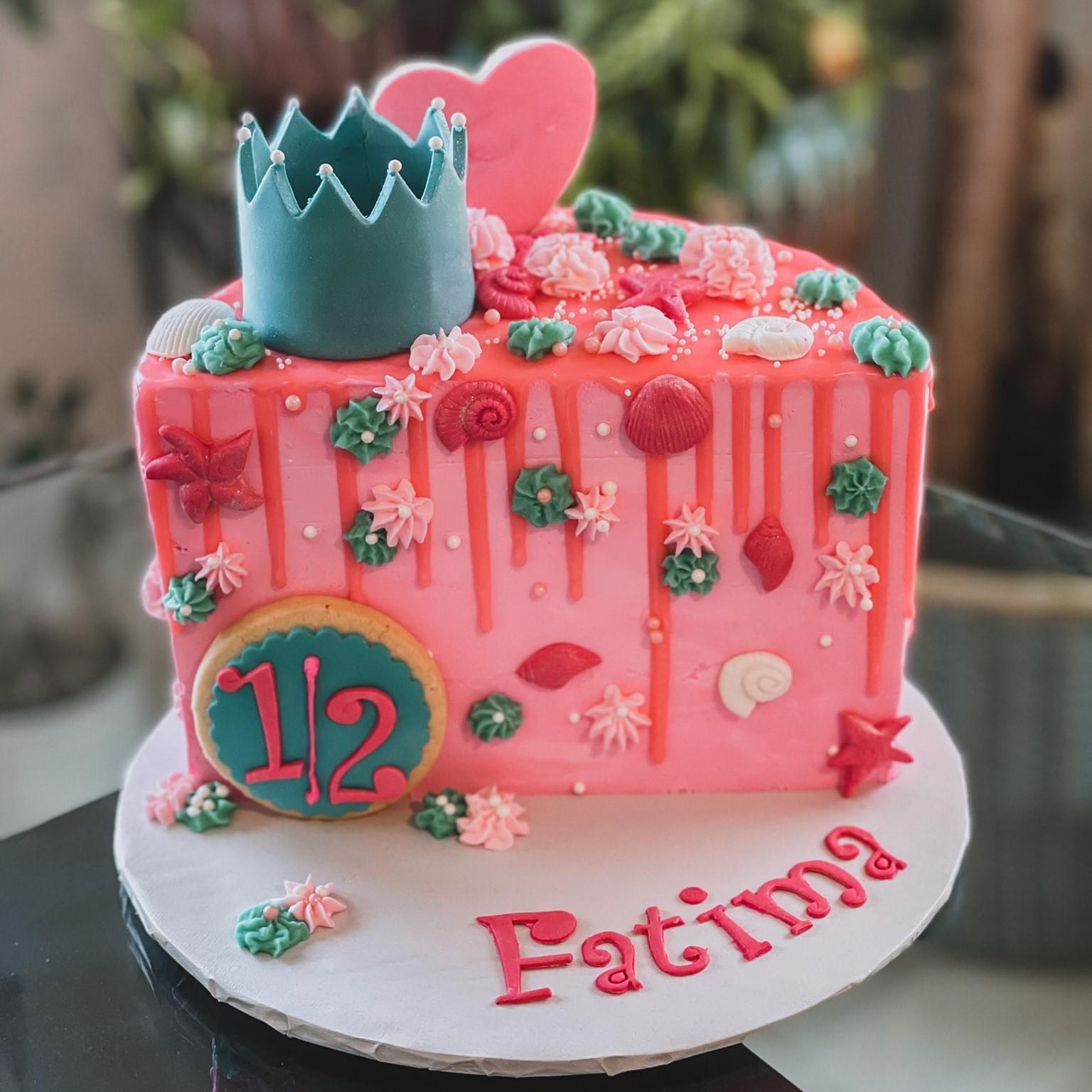 Princess cotton candy colored half cake I made for a birthday party r