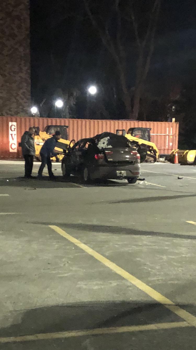 Car on Quinpool (Canadian tire/superstore parking lot) exploded!! r