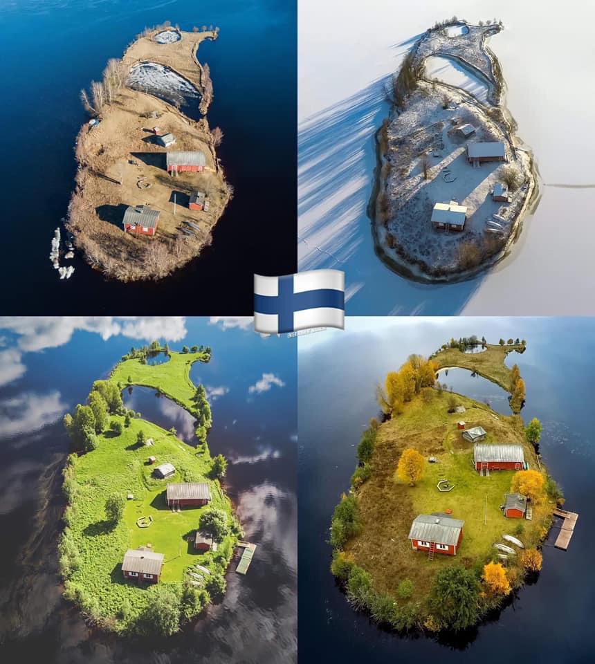 The four seasons alternate on an island in Finland. r/oddlysatisfying
