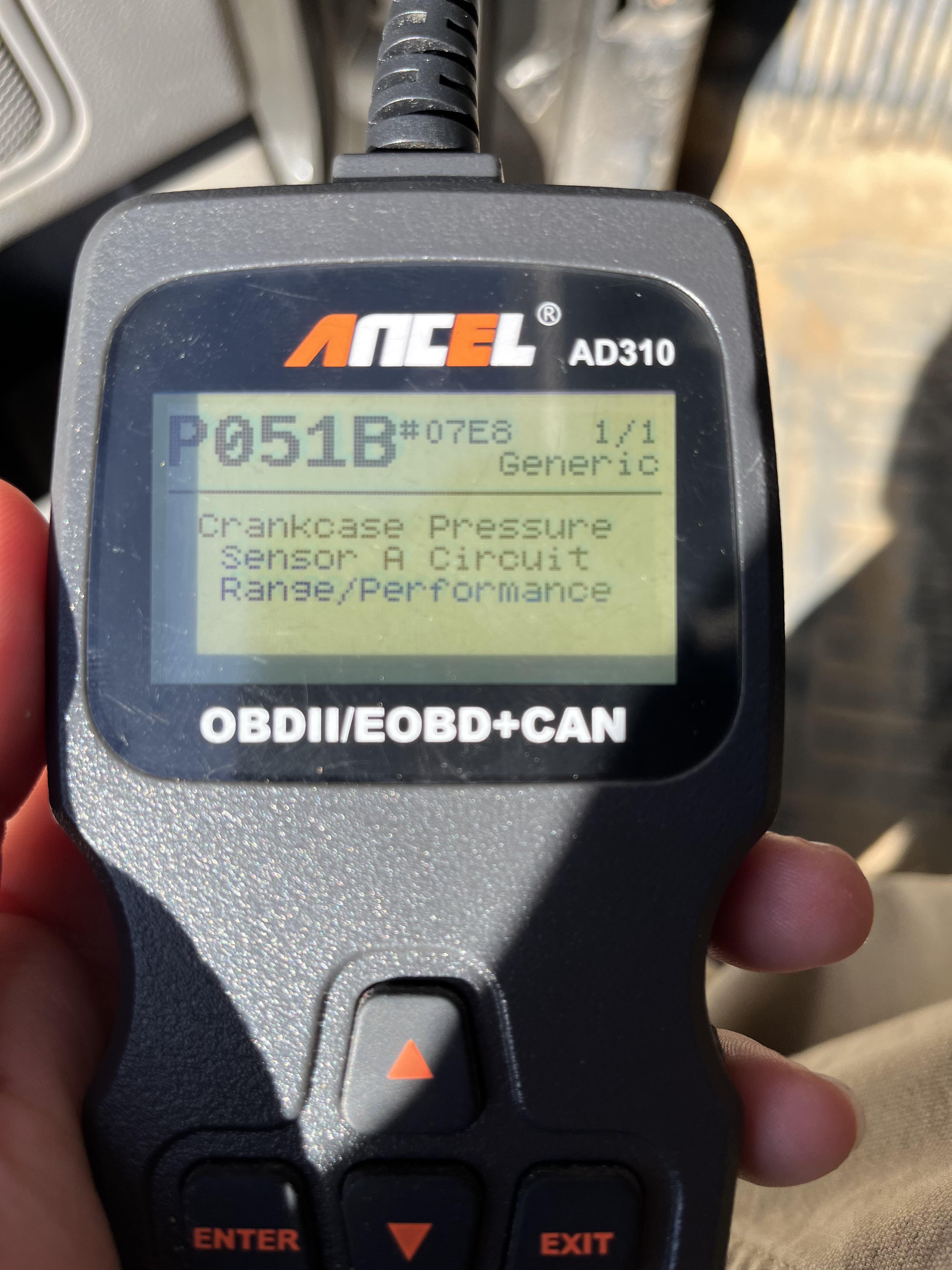 Fault code P051B? Anyone have any prior experience with this fault code