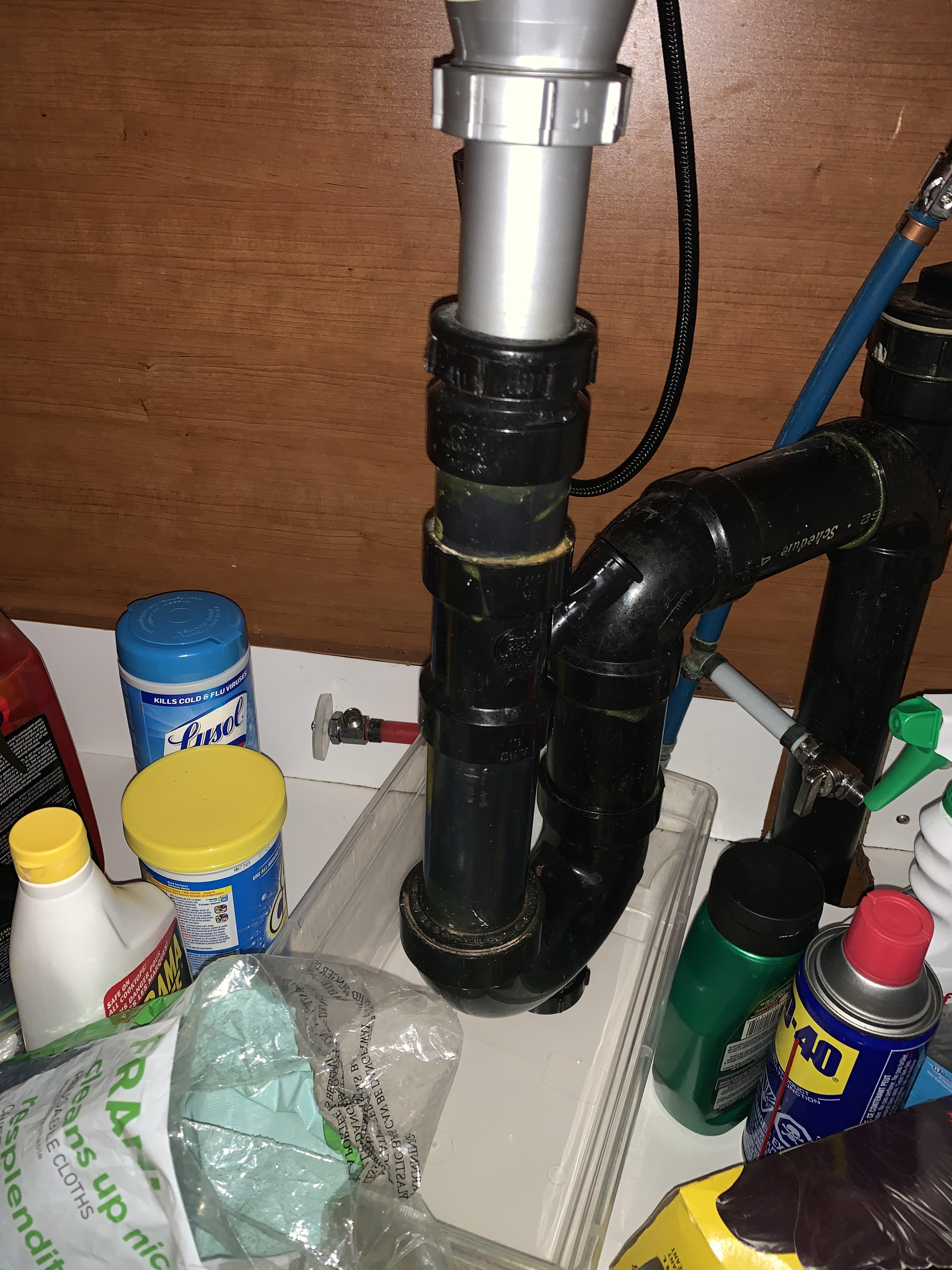Leak out of Y Pipe. Was water used to boil lobster! Now the whole area