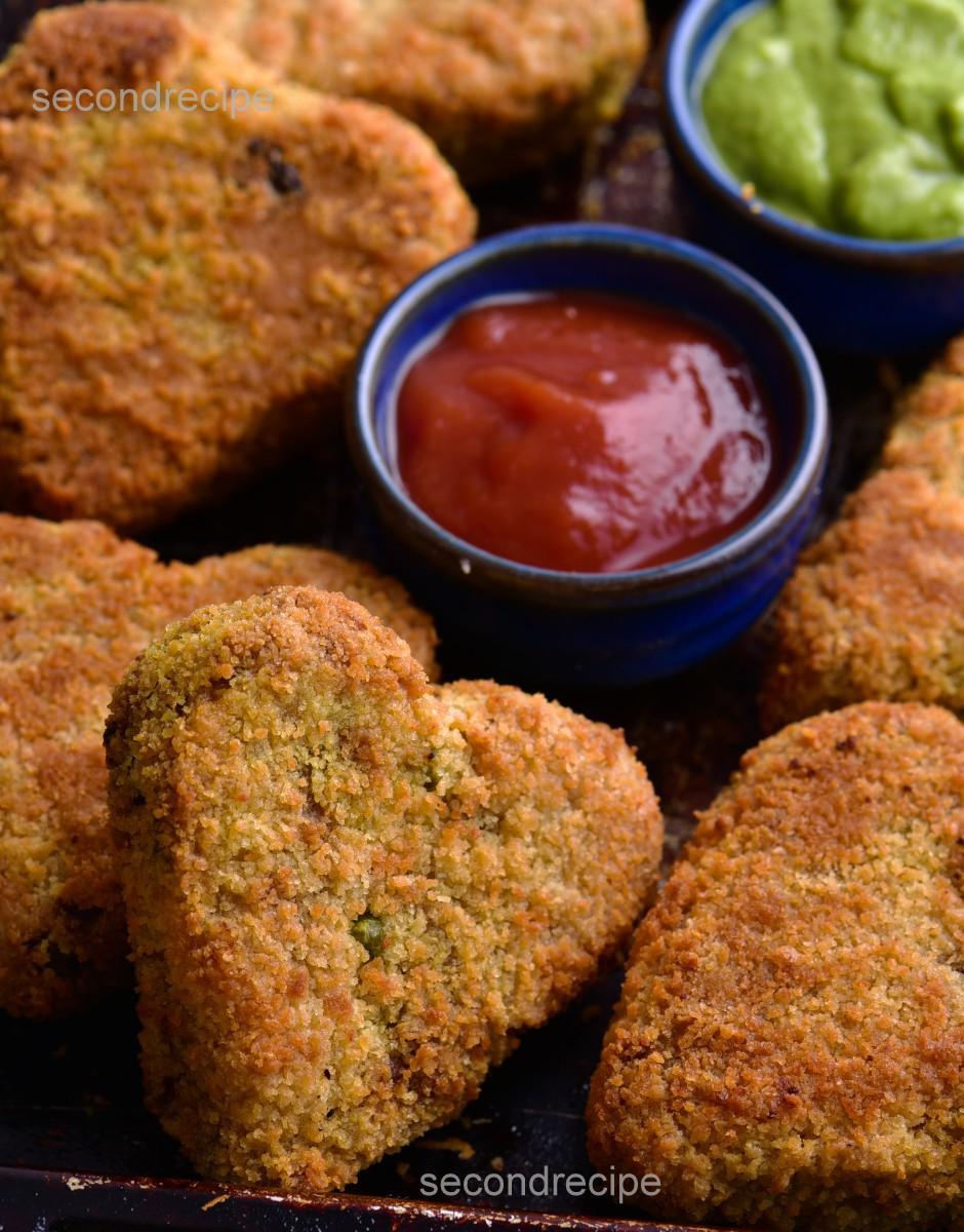 These are potato cutlets, coated with an oats and bread crumbs, can be