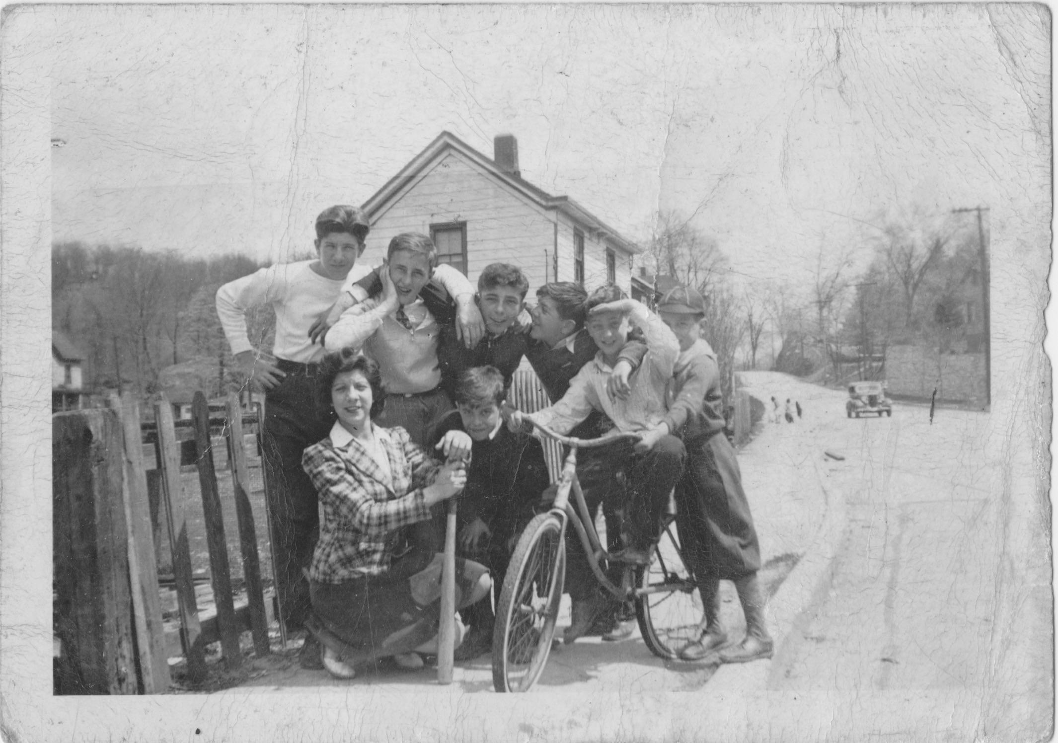 Late 1930s, CrotononHudson, my grandfather (on the bike) with his