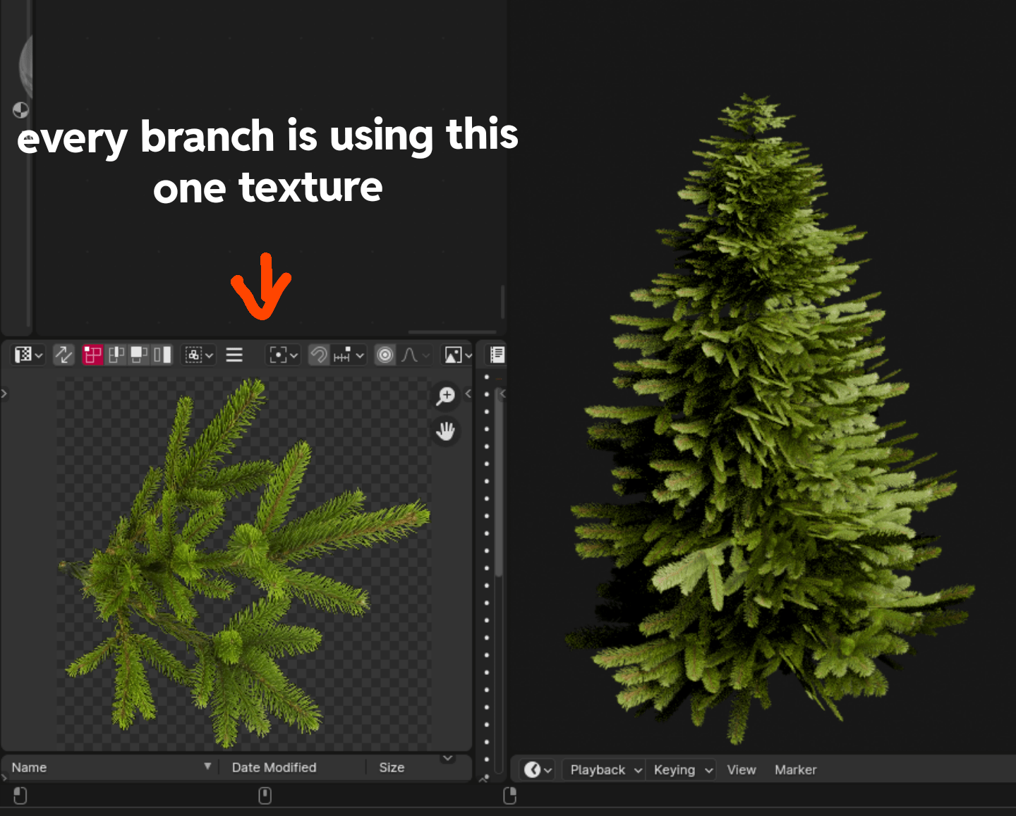 How do I bake lighting onto a tree when each branch is using the same