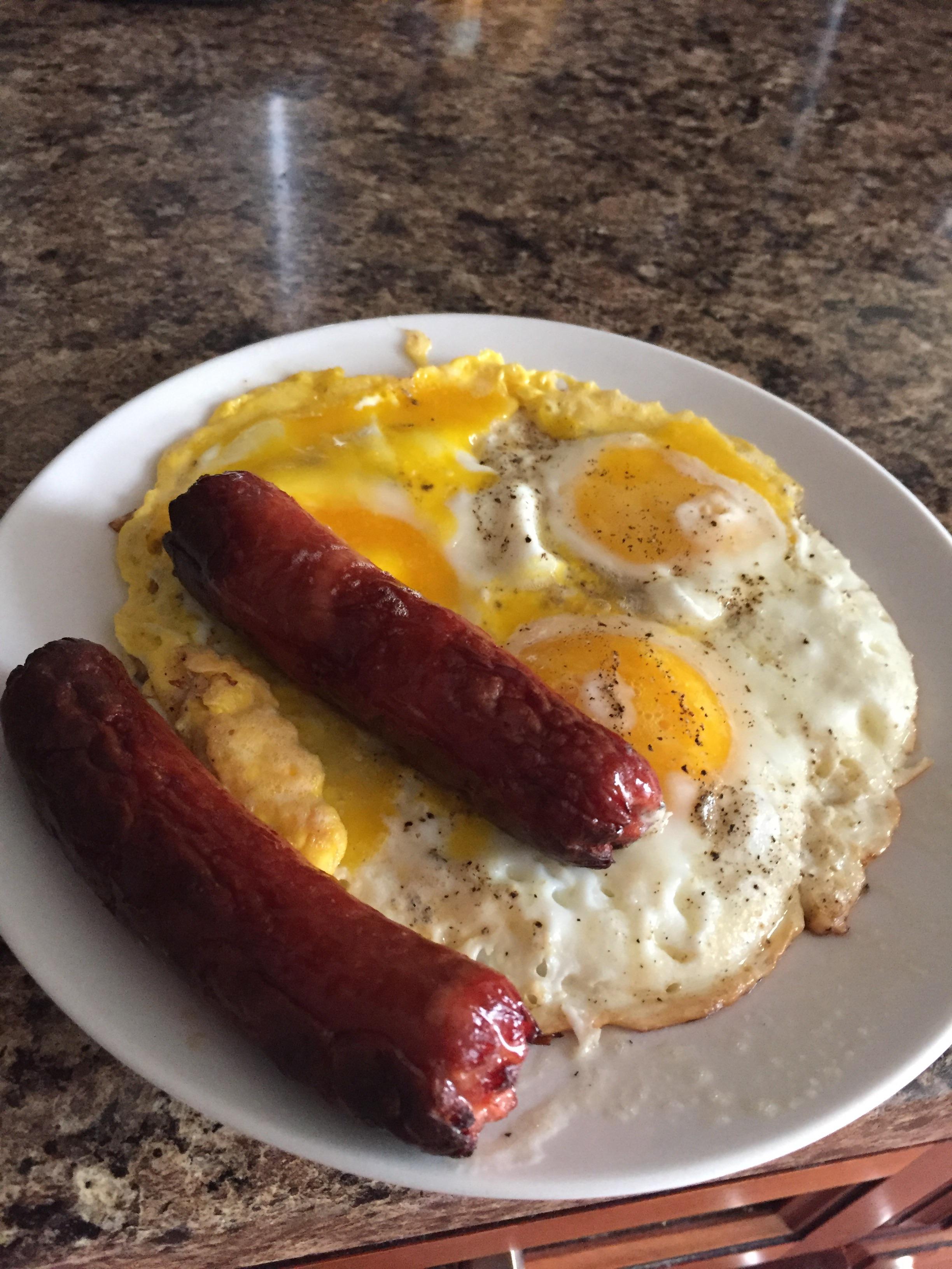 My lunch today Hot dogs and eggs r/shittyfoodporn