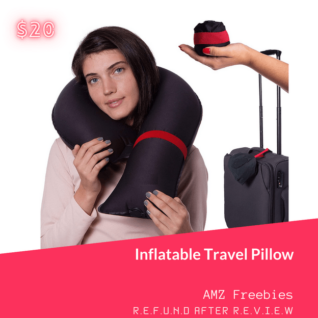 Inflatable Travel Pillow with Carrying Bag, 20. FREE for US product