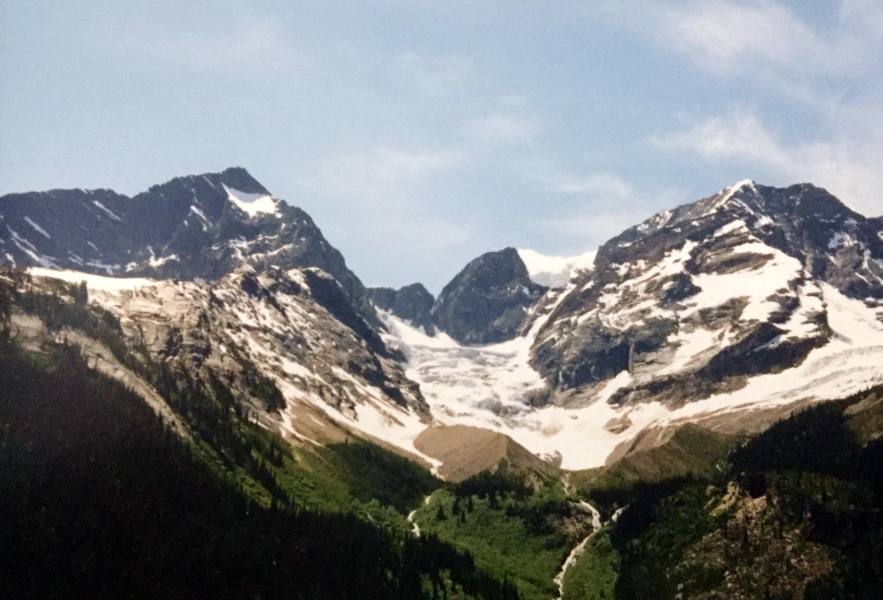 View of one of the many glaciers at the headwaters of Glacier Creek in