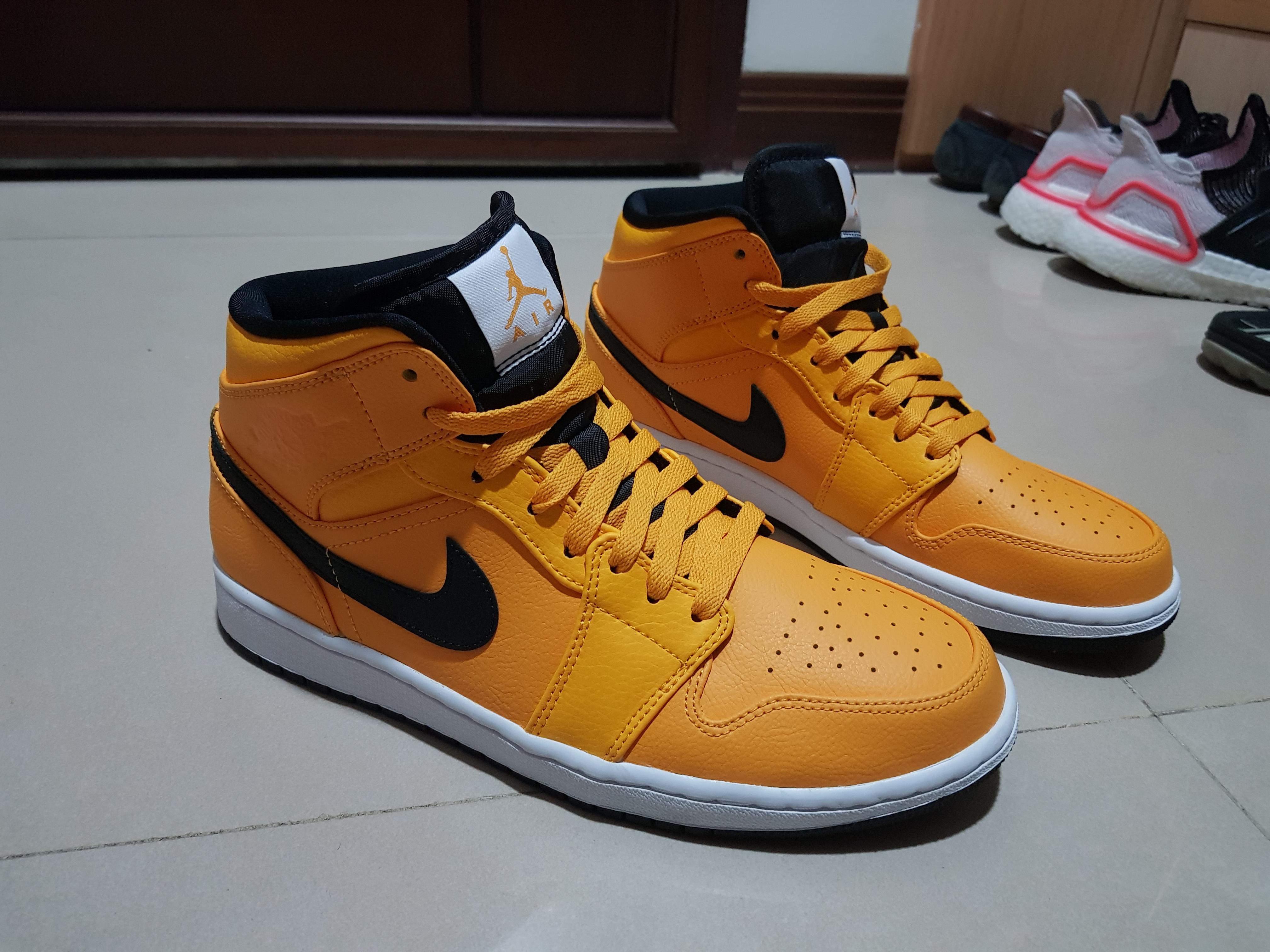 My first Jordan ever. AJ 1 Bright Taxi Mid. I will wear this every day