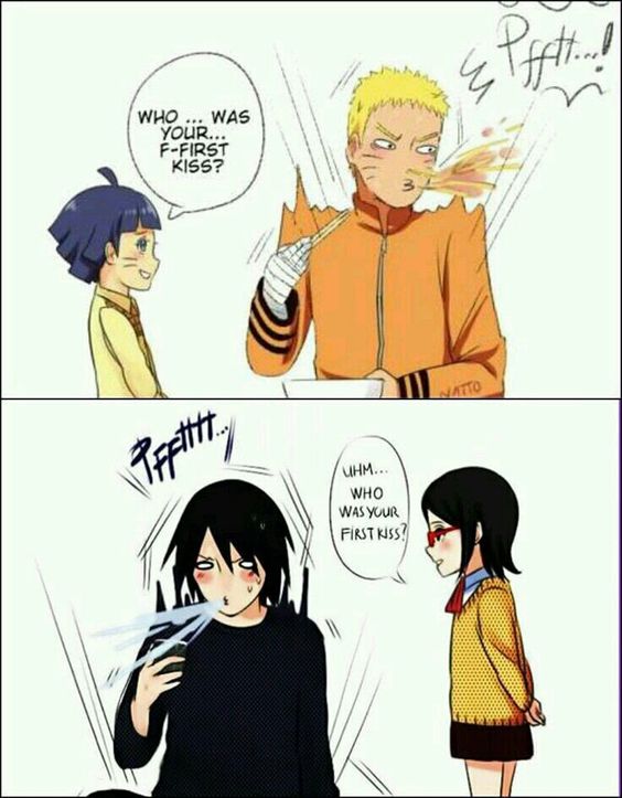 Sasuke and Naruto remember their first kiss dankruto