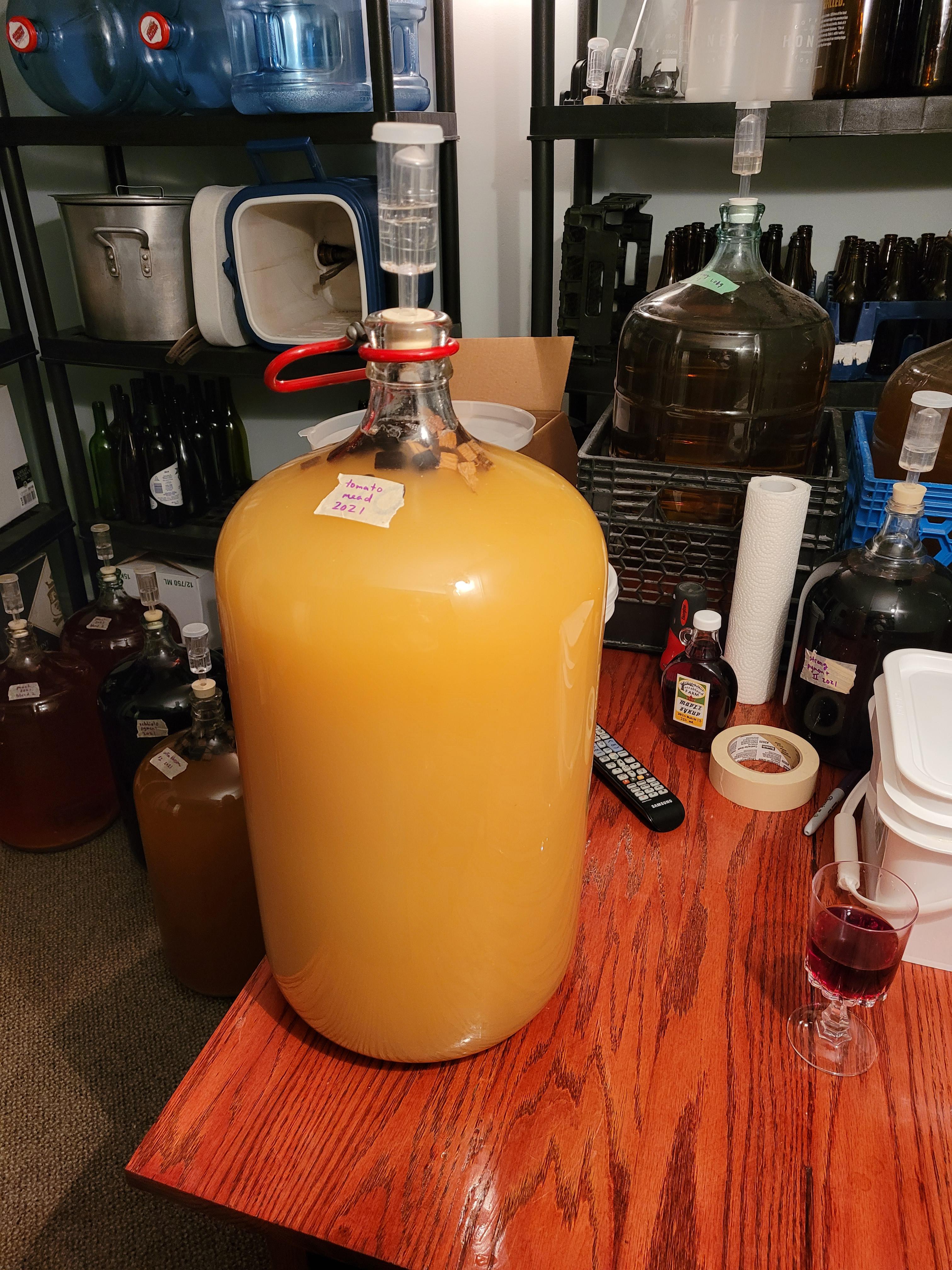 Waterless tomato mead update r/mead