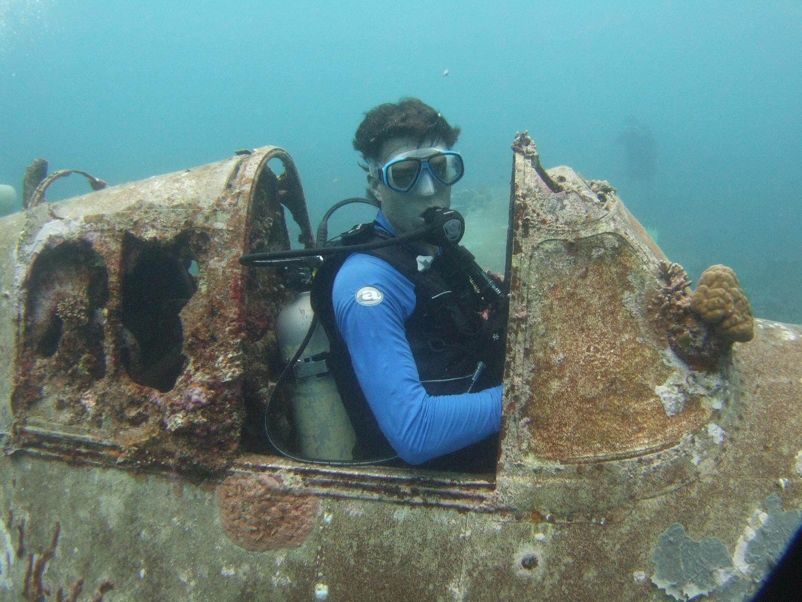 Diving the Wreck of a Hellcat Plane in the Solomon Islands. I could