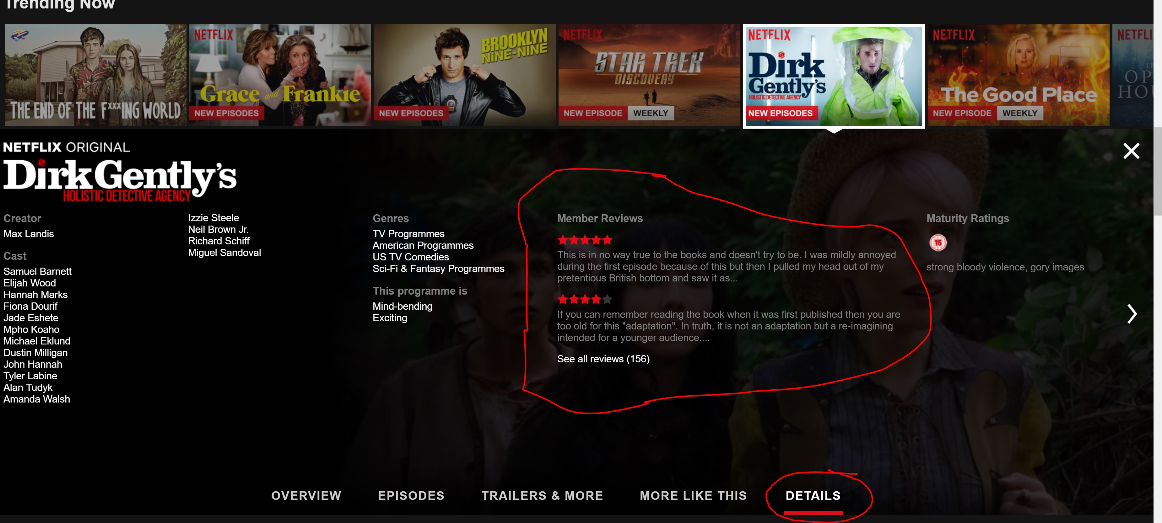 Write a Member Review on netflix DirkGently