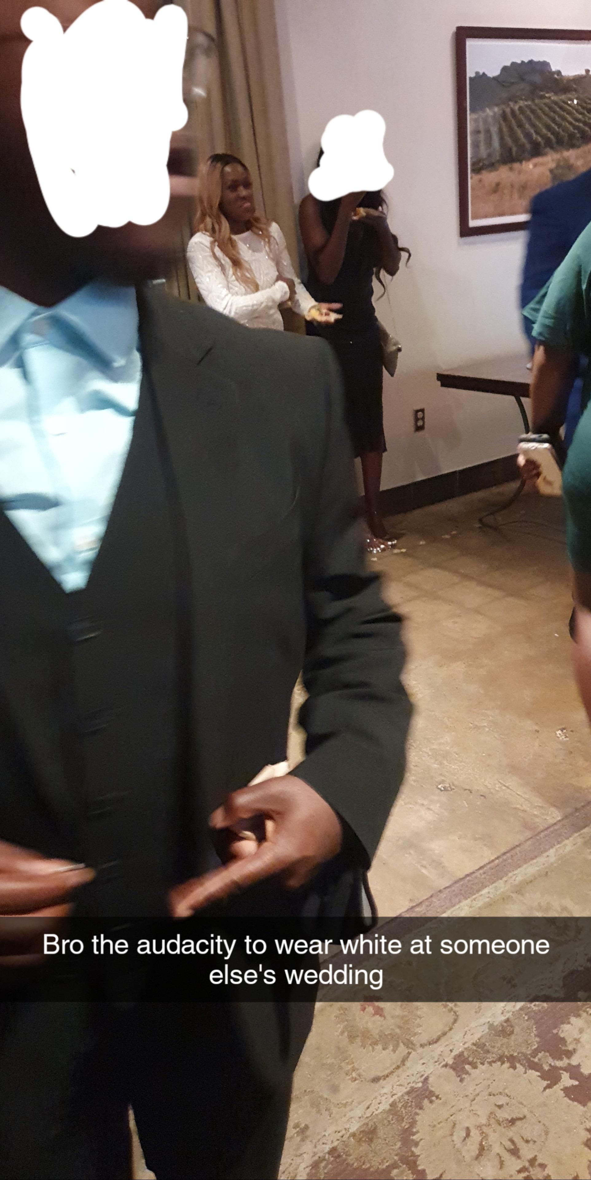 How much of a dick do you have to be to wear white at someone elses