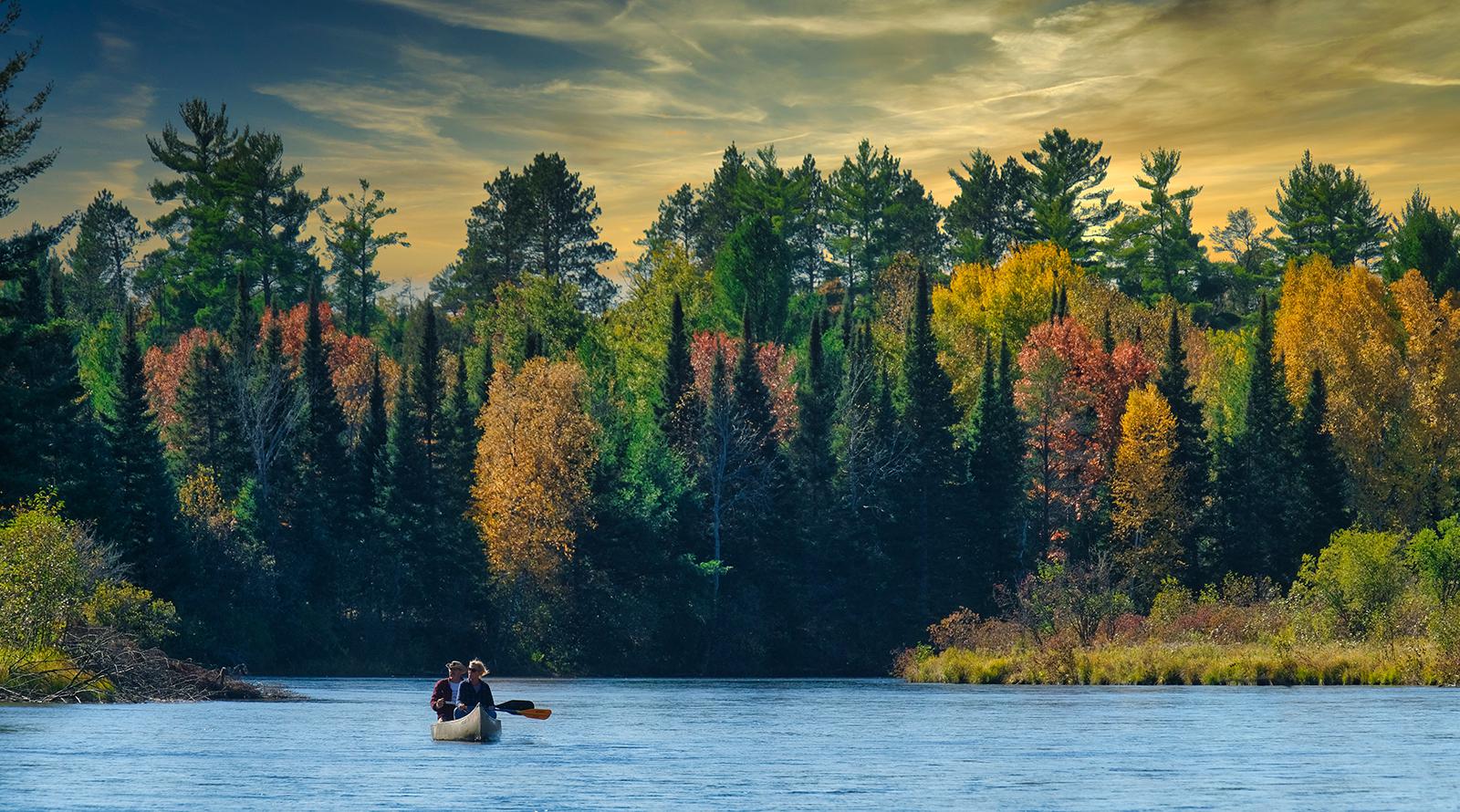 Fall color on the Au Sable River near Mio r/Michigan