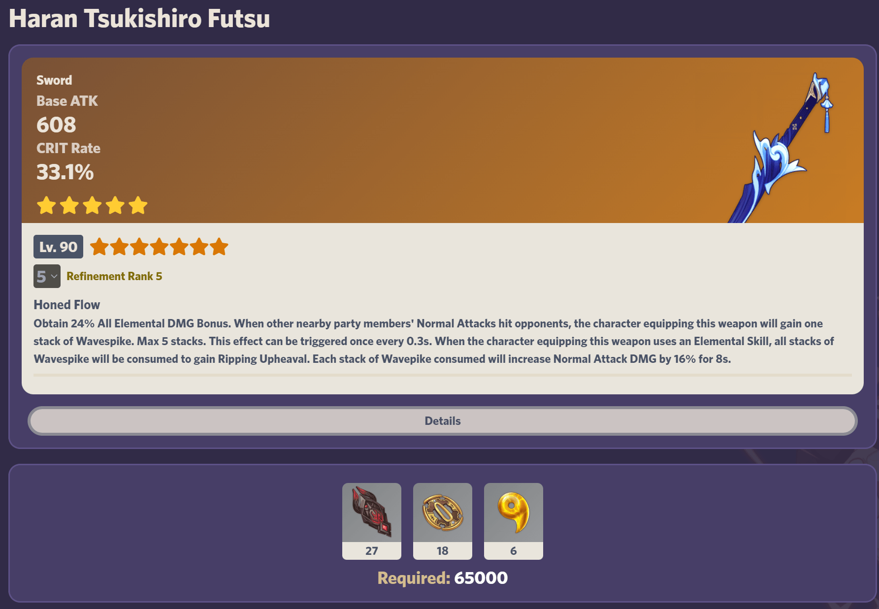 Ayato weapon official translation and mats r/Genshin_Impact_Leaks