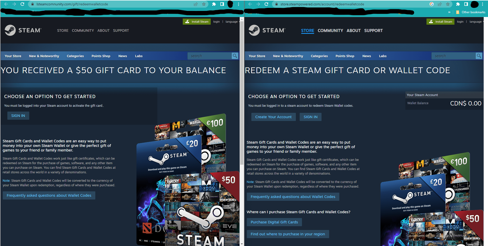 Fake steam website, spot the difference? r/Steam