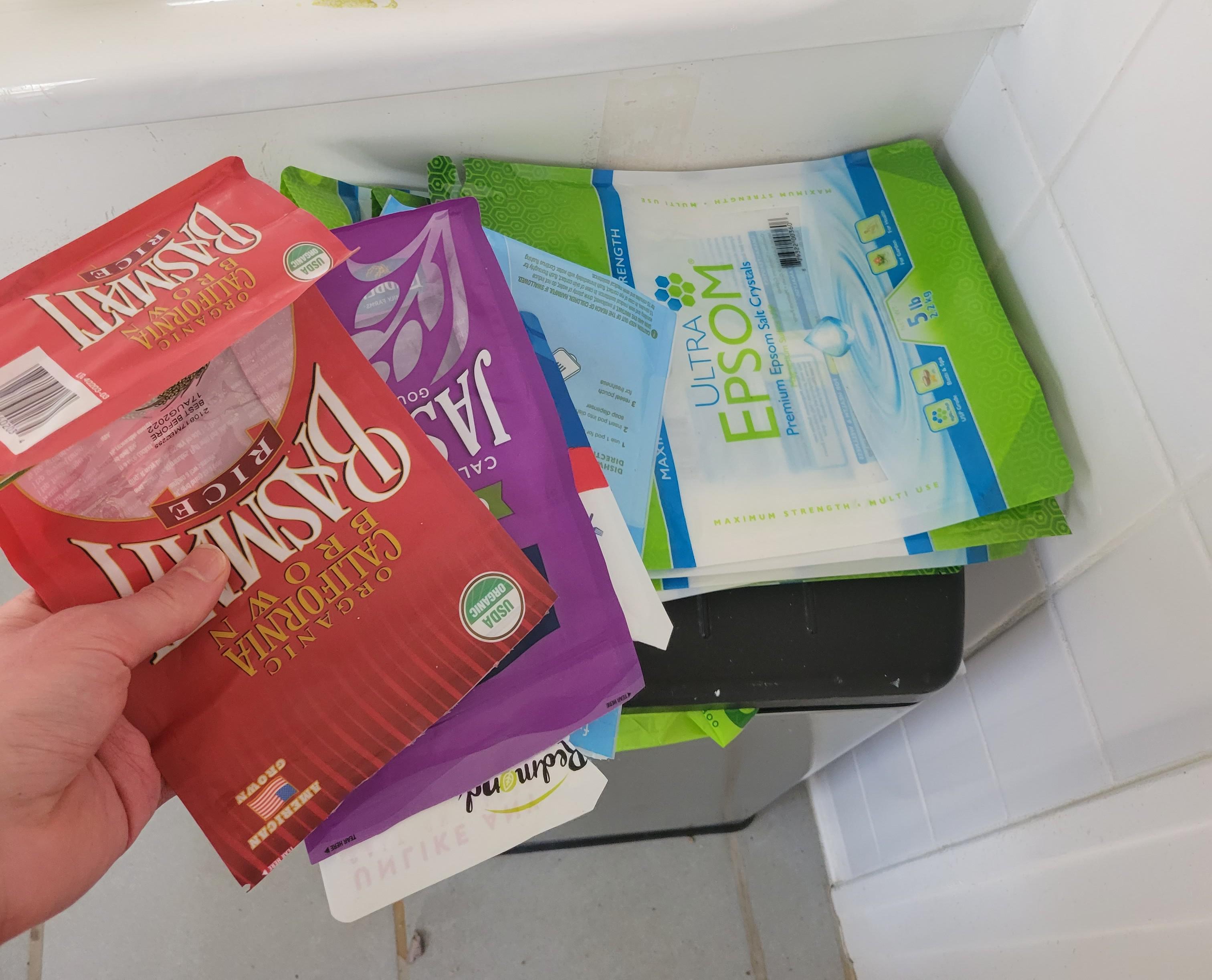 How can I recycle packaging like this, can it just go in with other