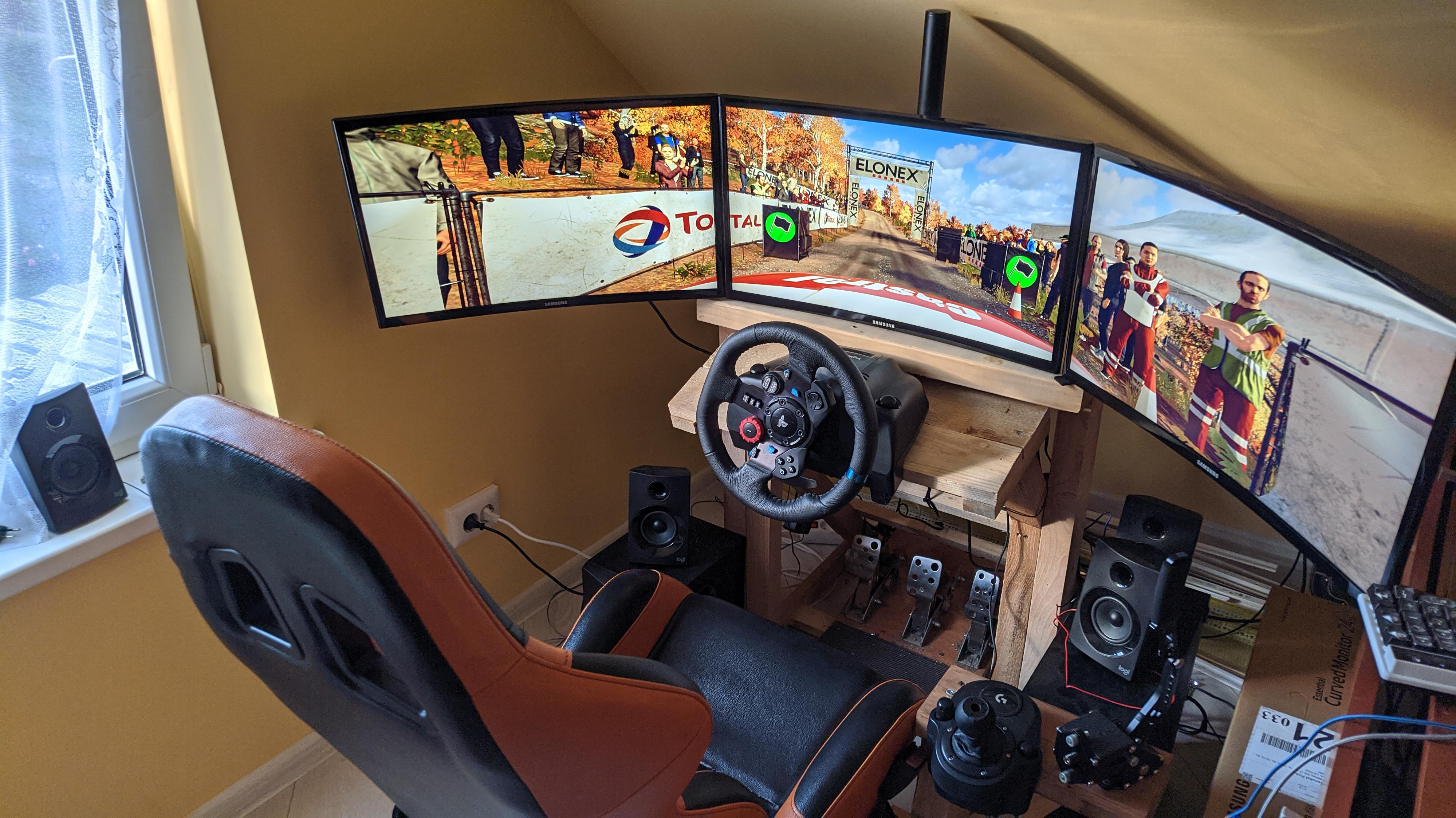 Finally upgraded to triples, 3x24 inch 1080p r/simracing