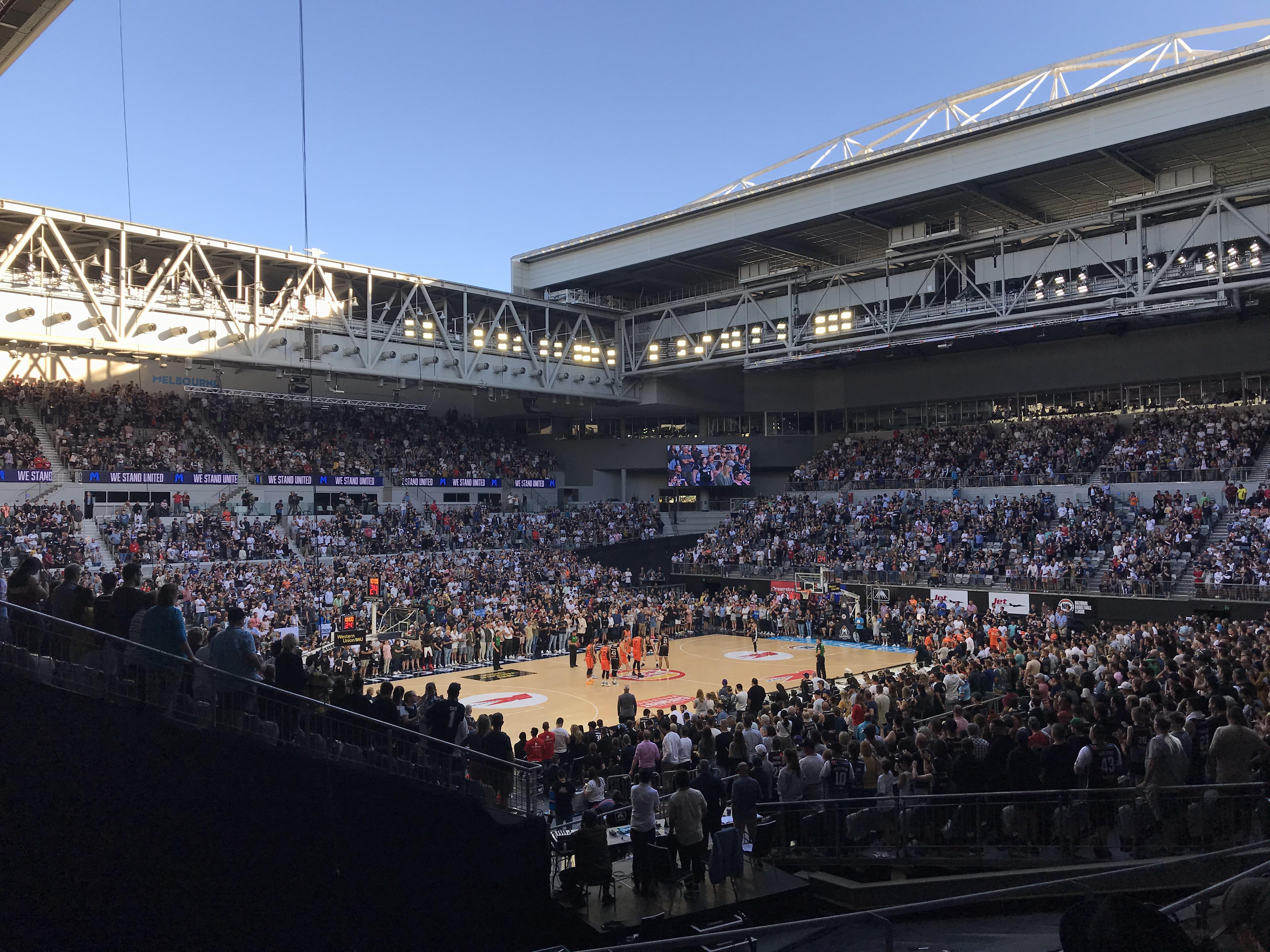 National Basketball League Game in Australia with the Roof Open sports