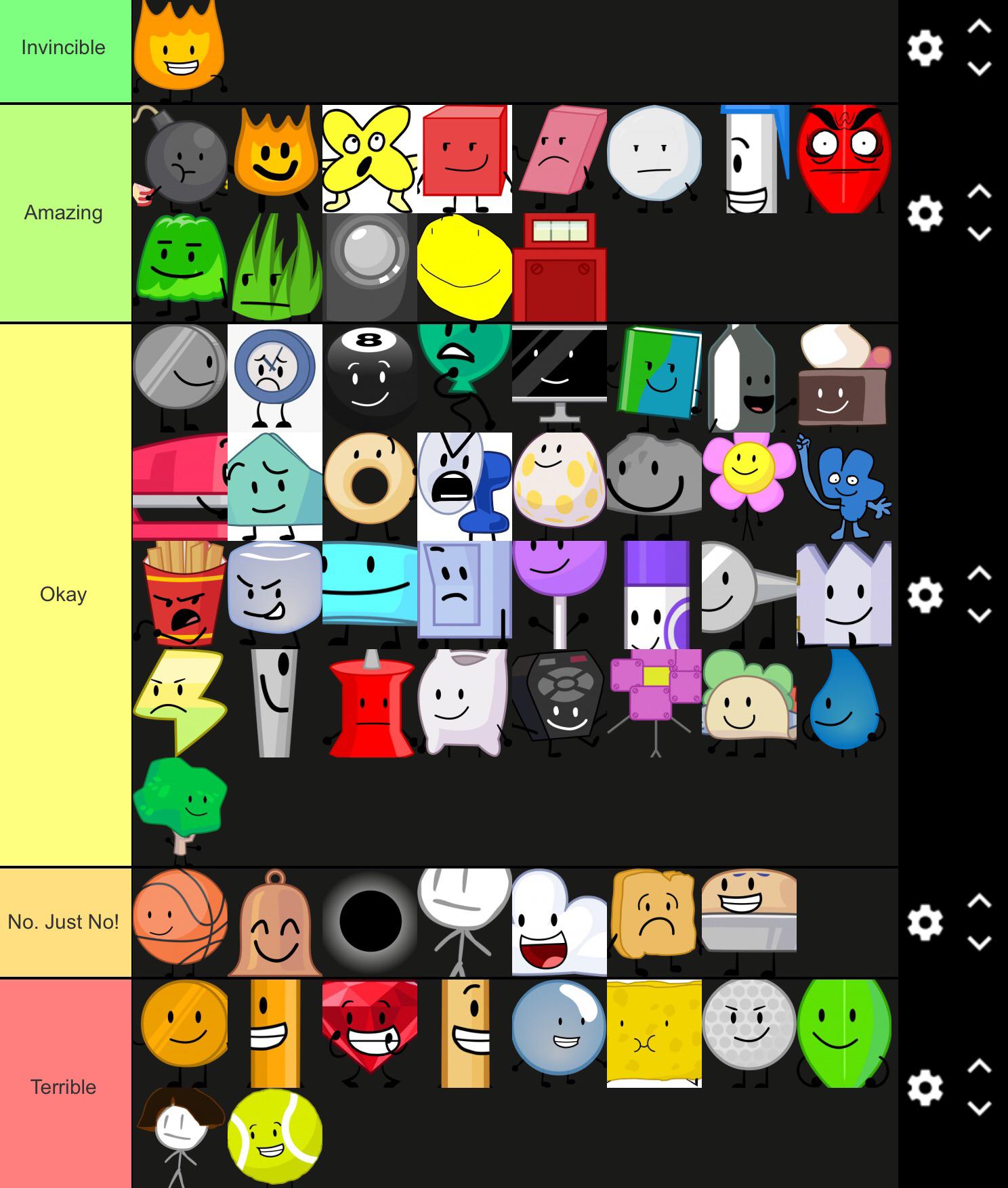 Printable Bfdi Characters