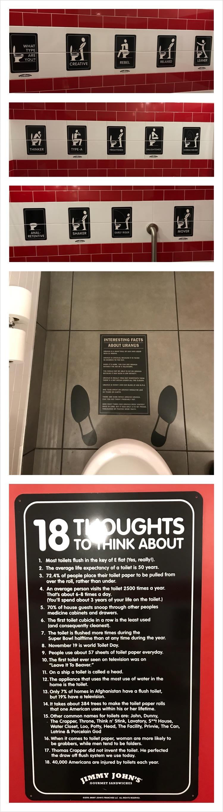 These signs in a Jimmy Johns bathroom. funny