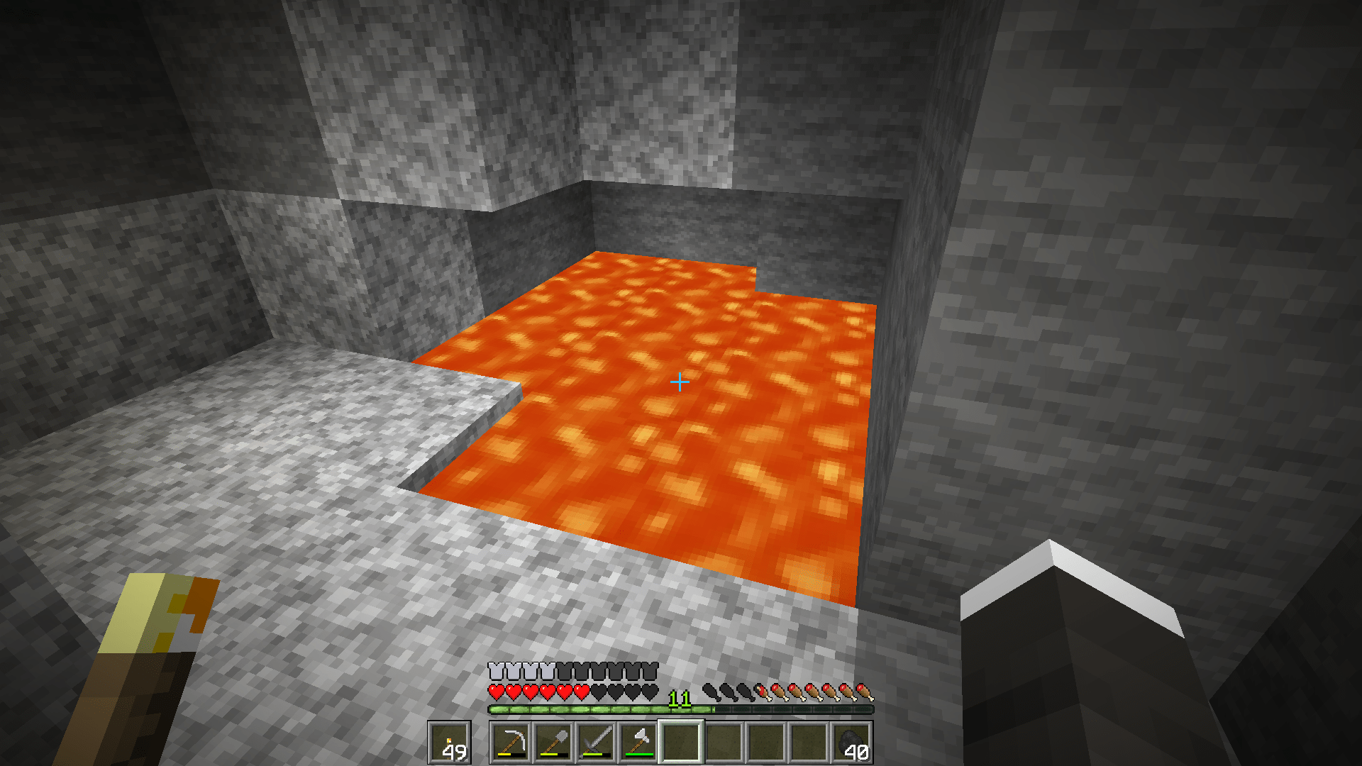 Accidentally threw my first diamonds into lava trying to toss some