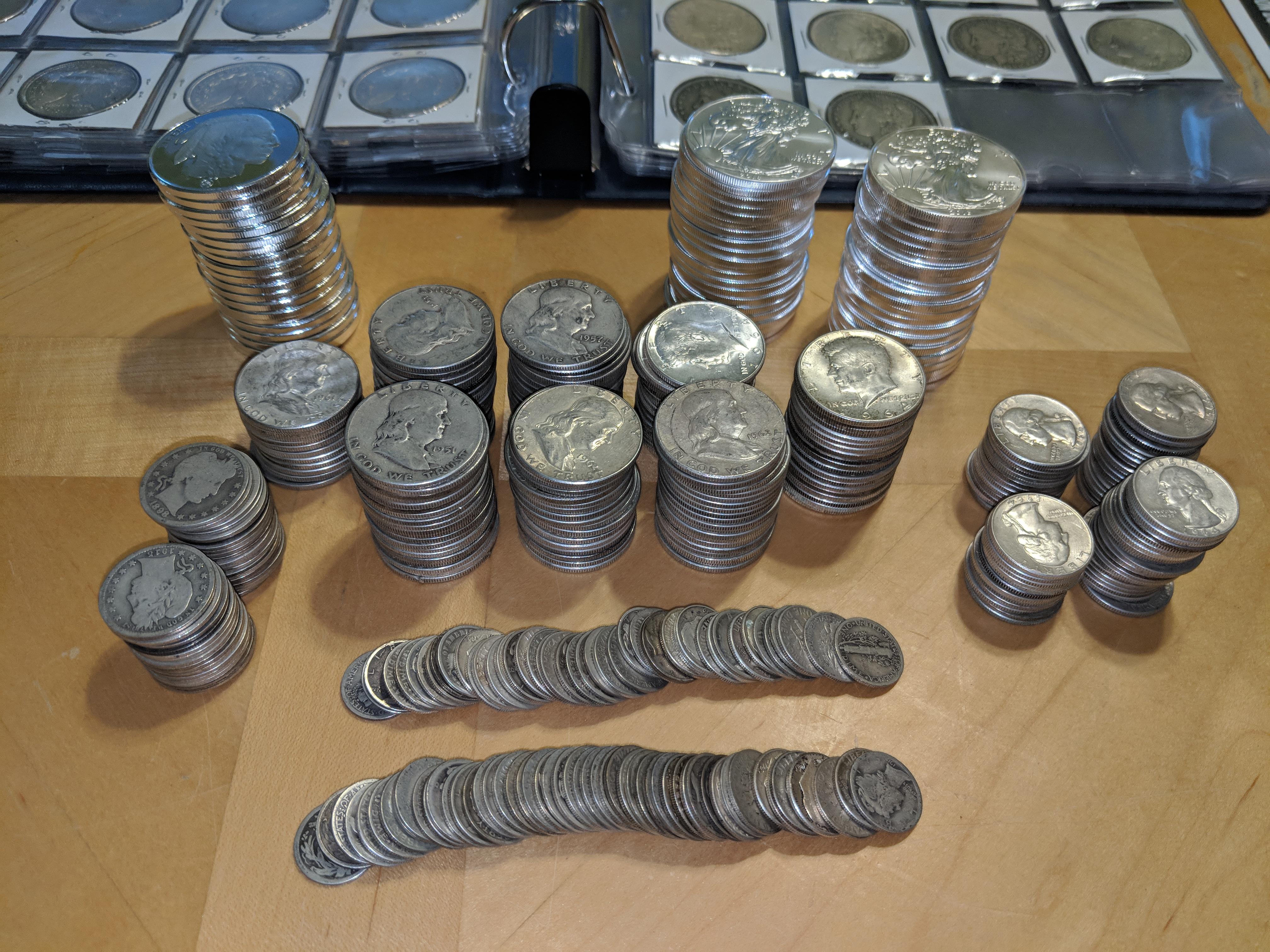 Broke out the ole collection. Junk silver and bullion. I have a modest