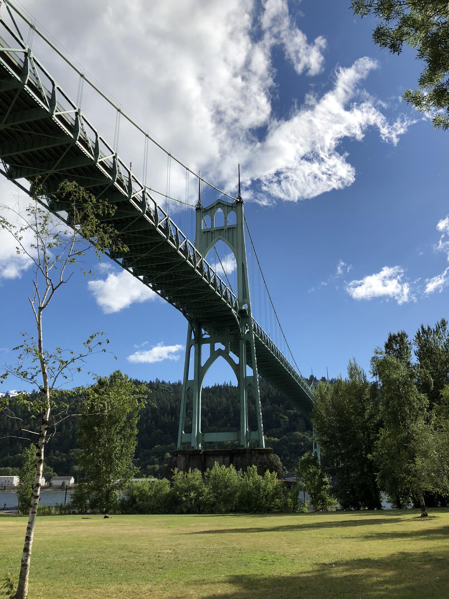 St.johns bridge in Portland, Oregon today. r/bridgeporn