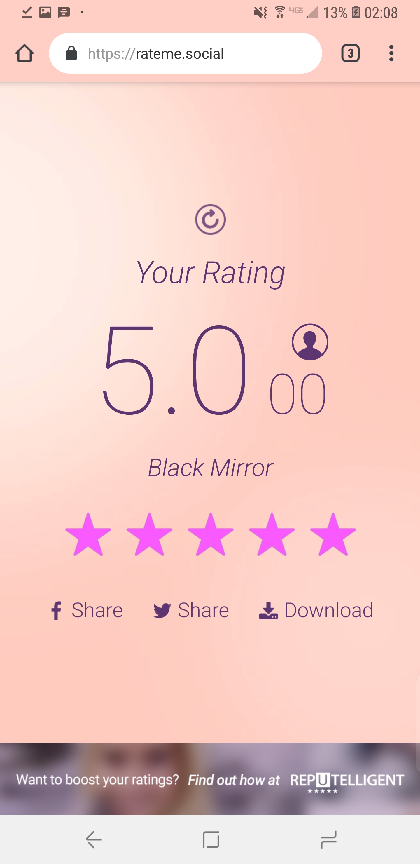 The only 5 star rating I've found. r/blackmirror