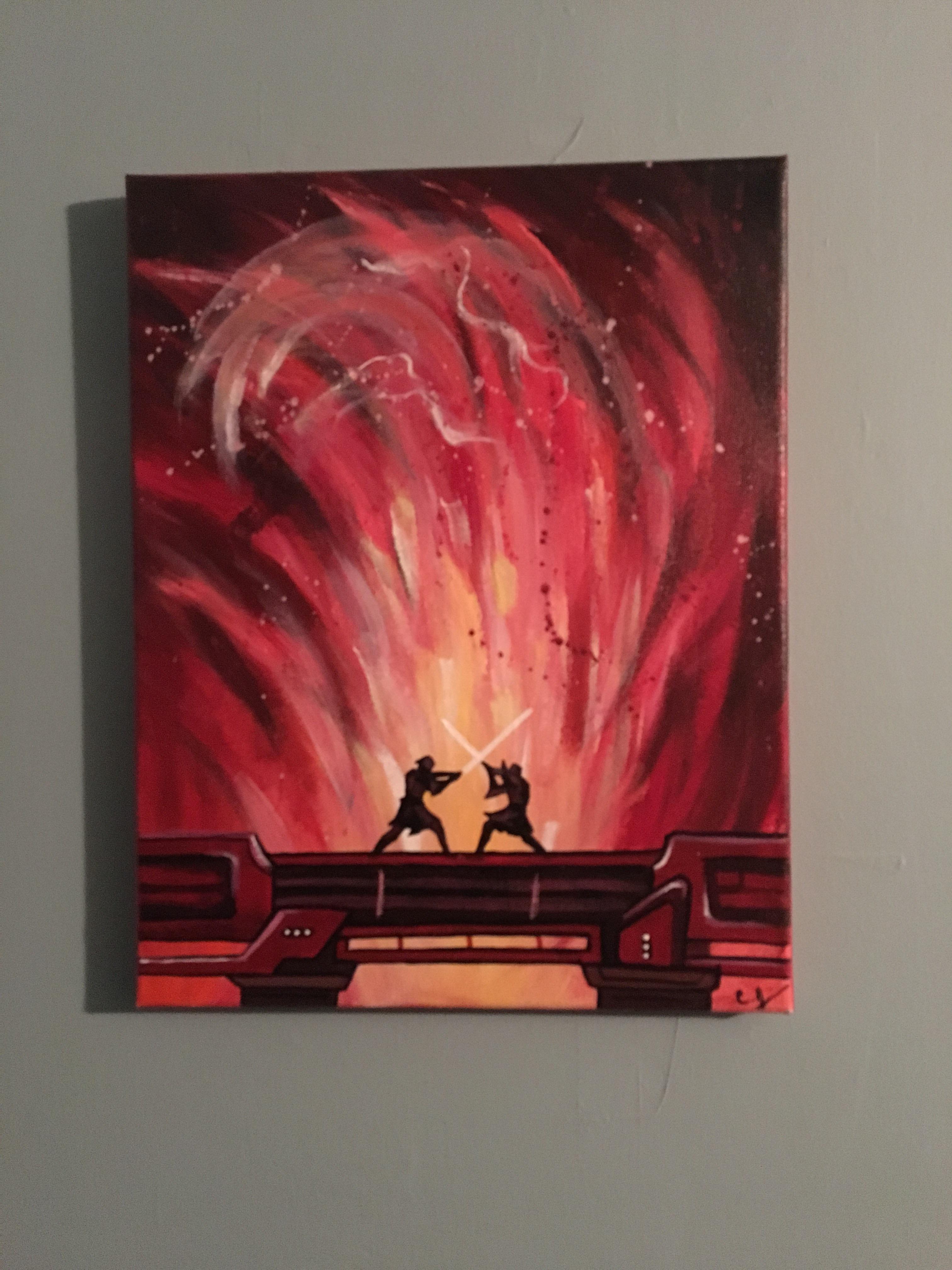 My friend made me a really cool painting r/StarWars