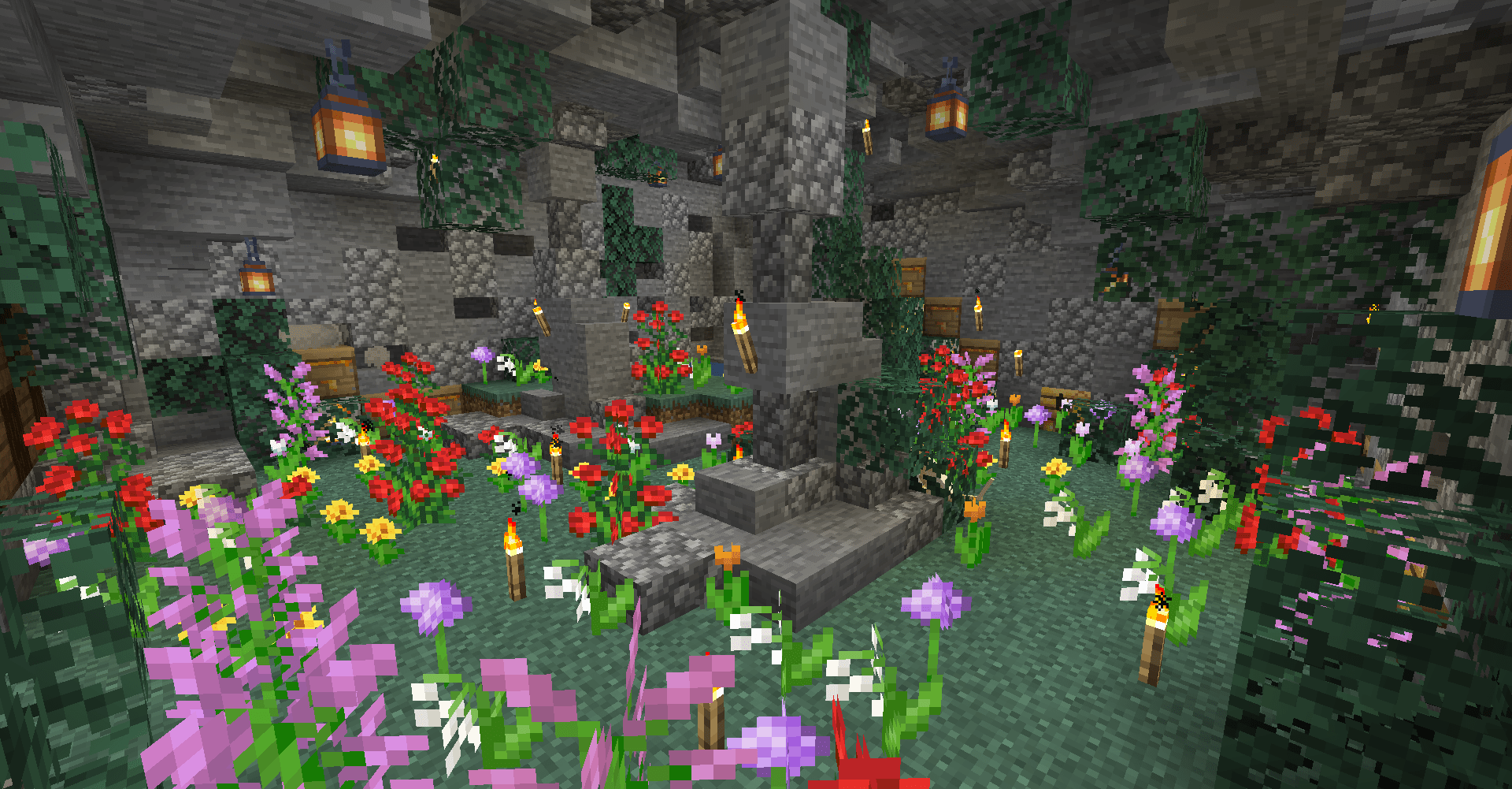 Underground garden for my bees r/Minecraft