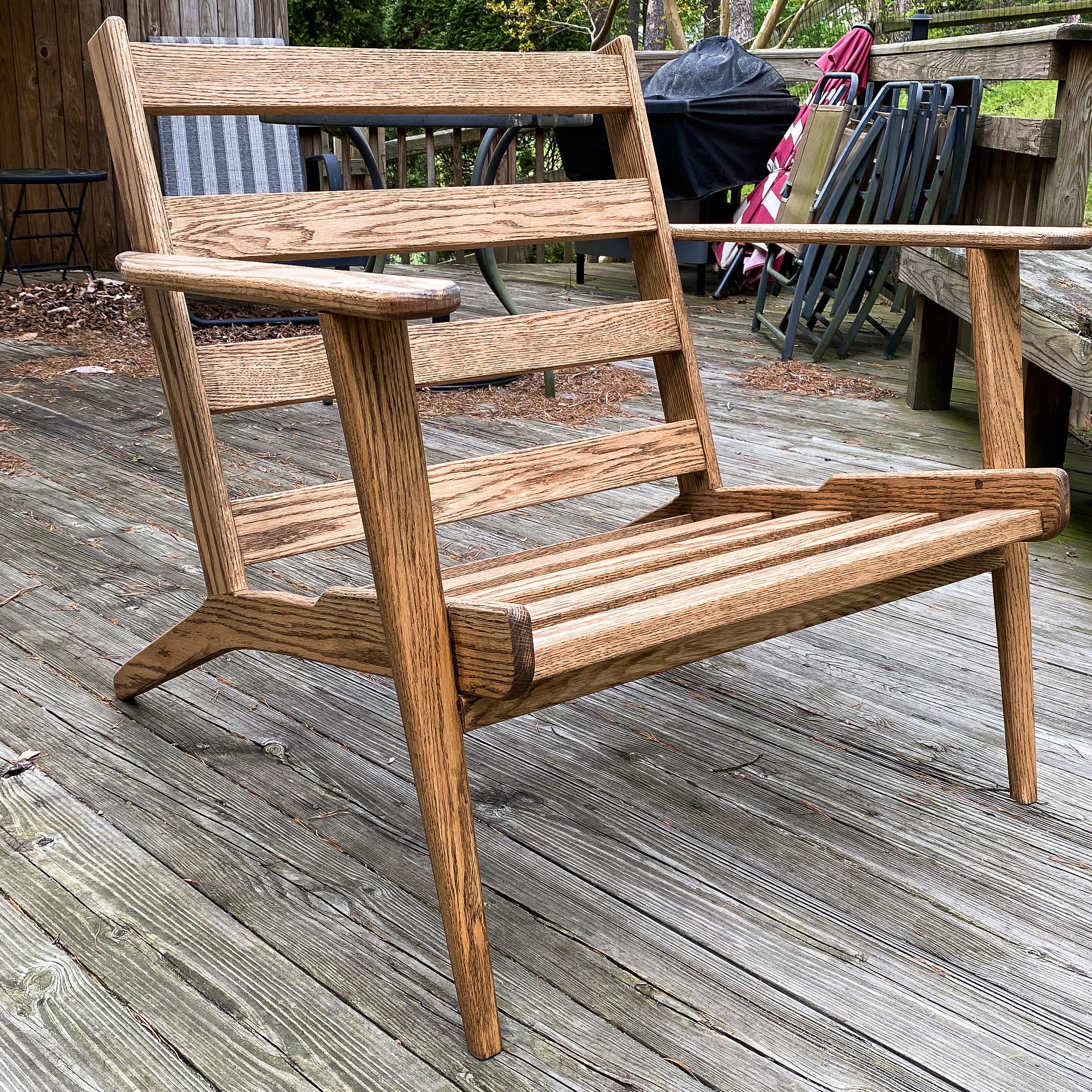 Red oak chair w/ “black” finish by Rubio Monocoat. I love the final