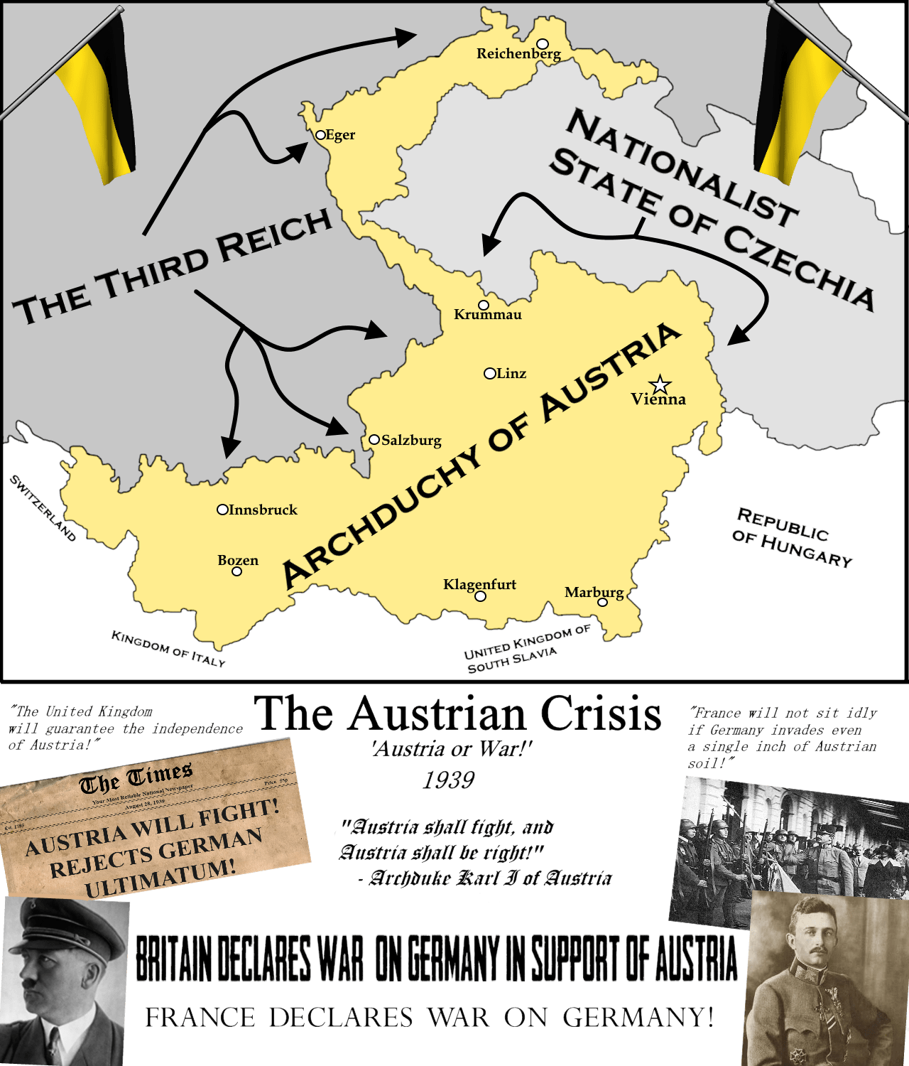 Austrian Crisis 1939 Austria or War! r/imaginarymaps