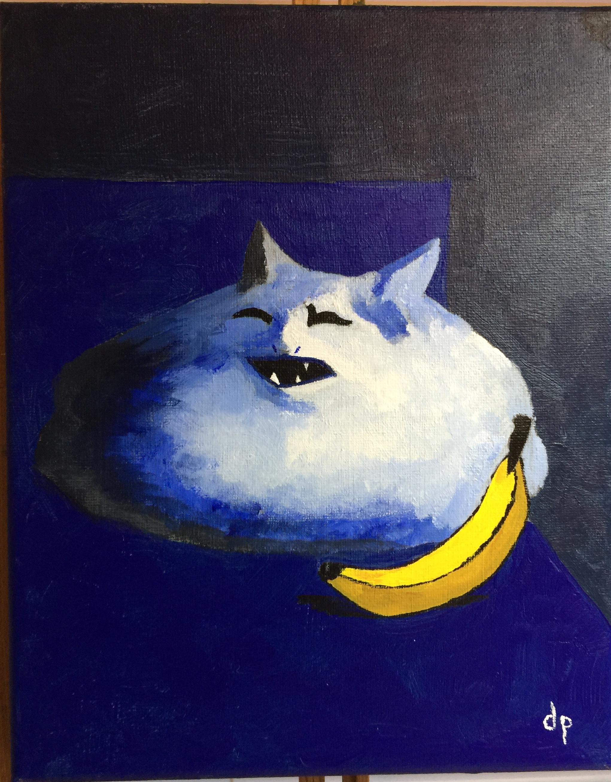 Cat No Like Banana Painting petfinder