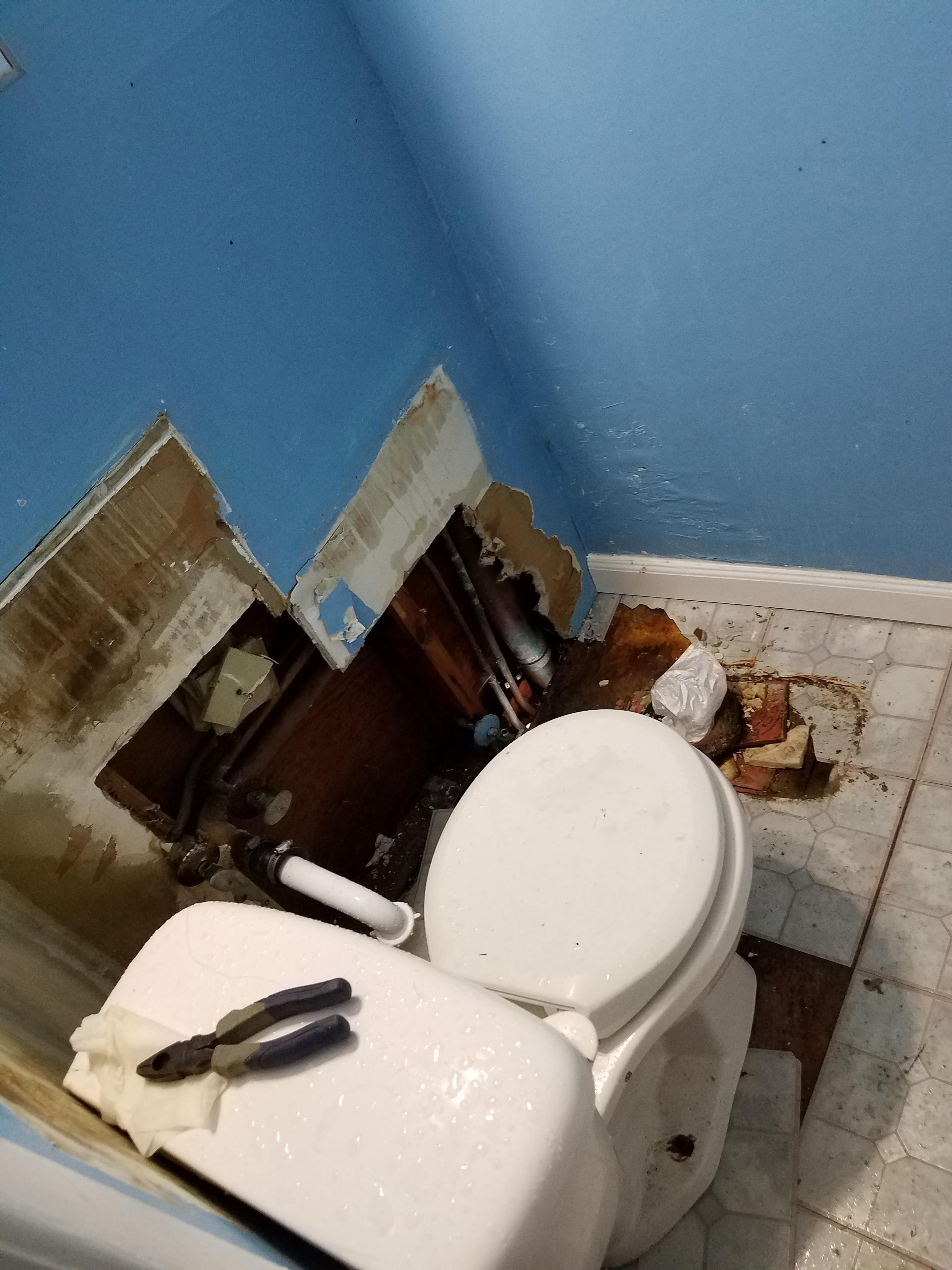 The cold burst a water pipe in my house. The sink and toilet had to be