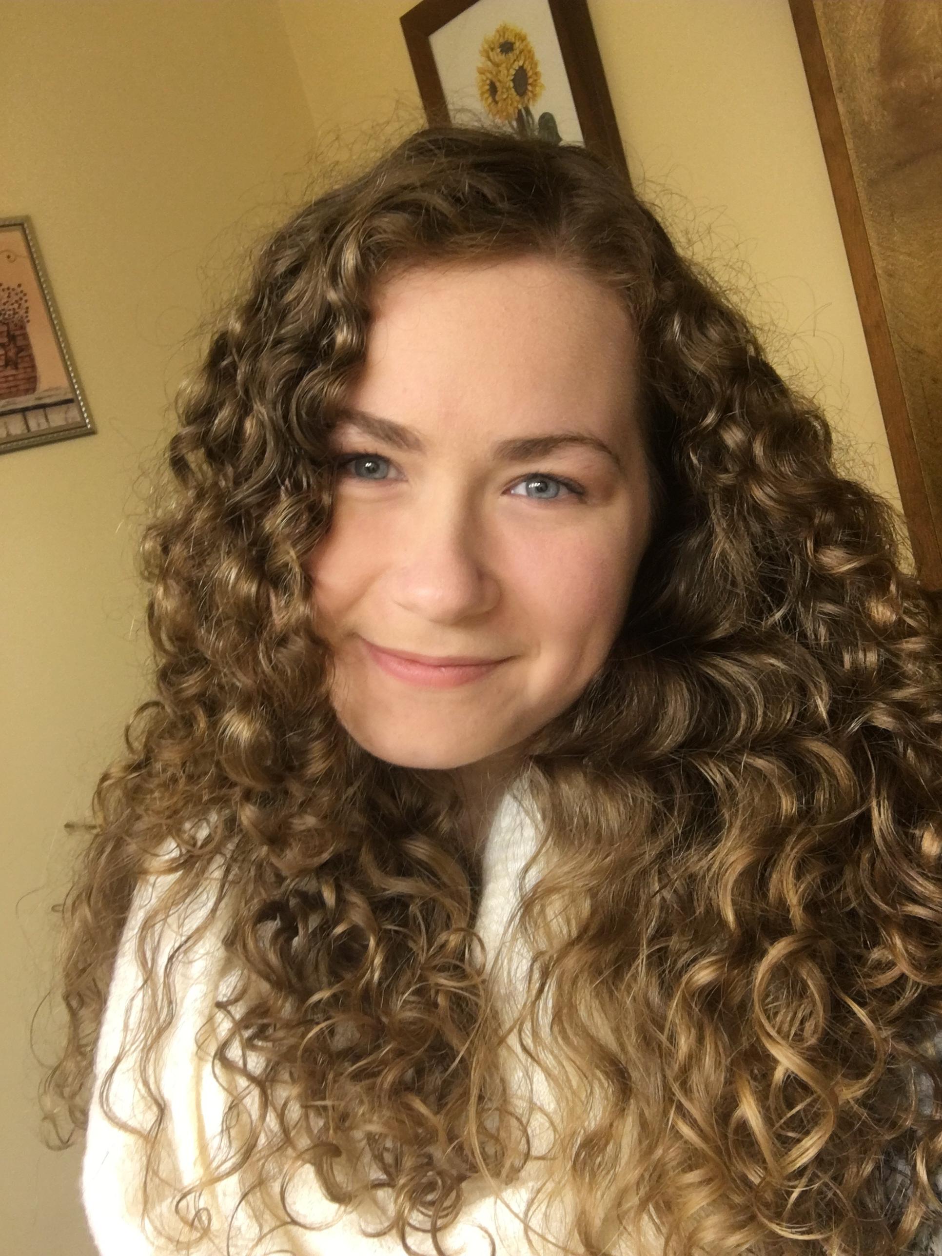 This was a very rare good hair day for me. Day 1 of the Curly Girl