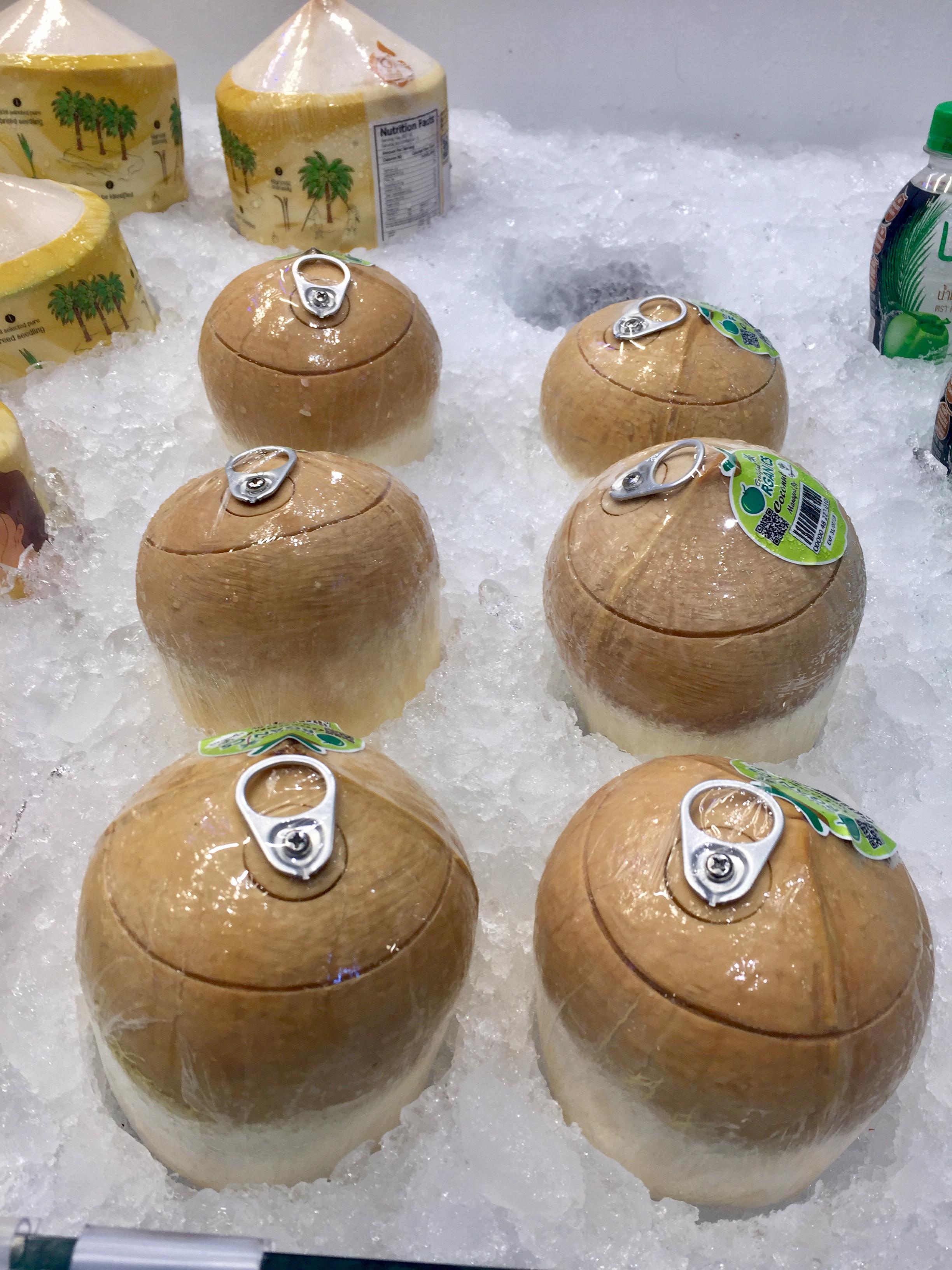 These fresh coconuts in Thailand have a ringpull tab so you can drink