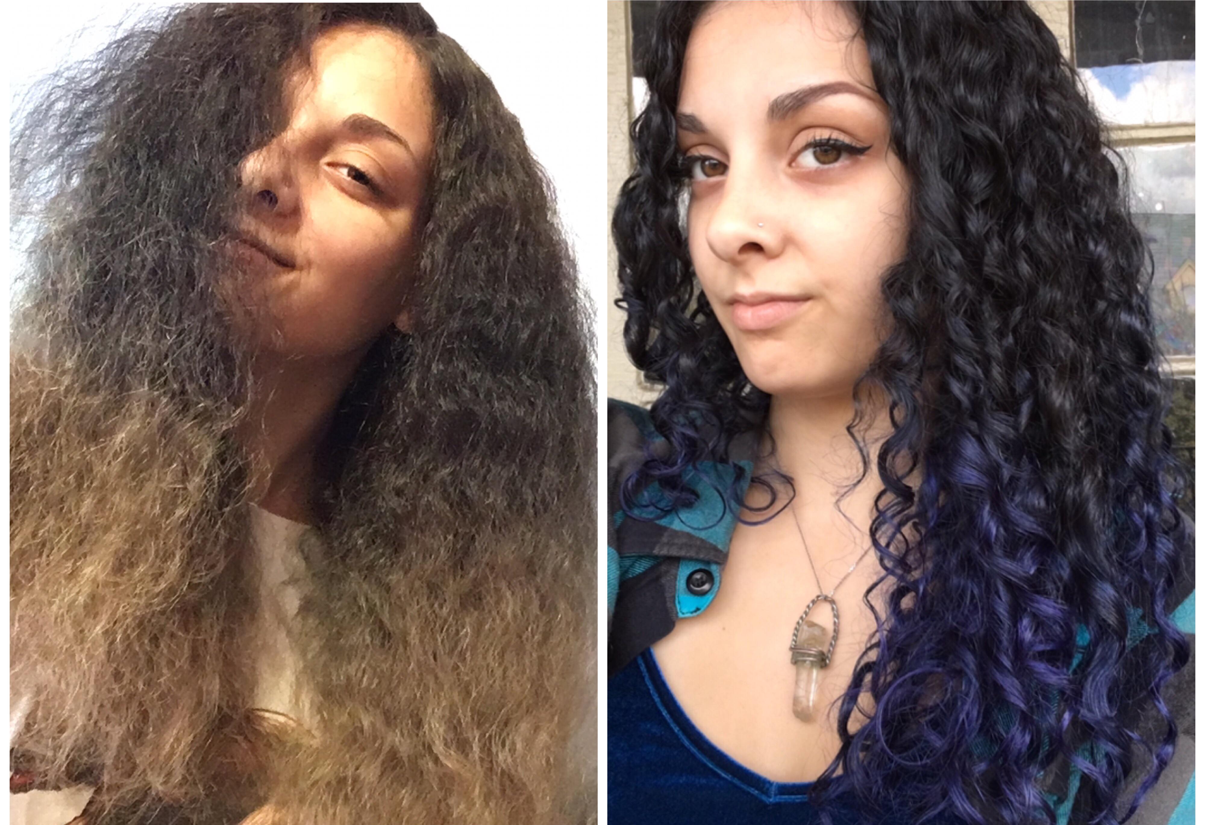 Brushed out hair vs. freshly dyed and washed hair ) r/curlyhair