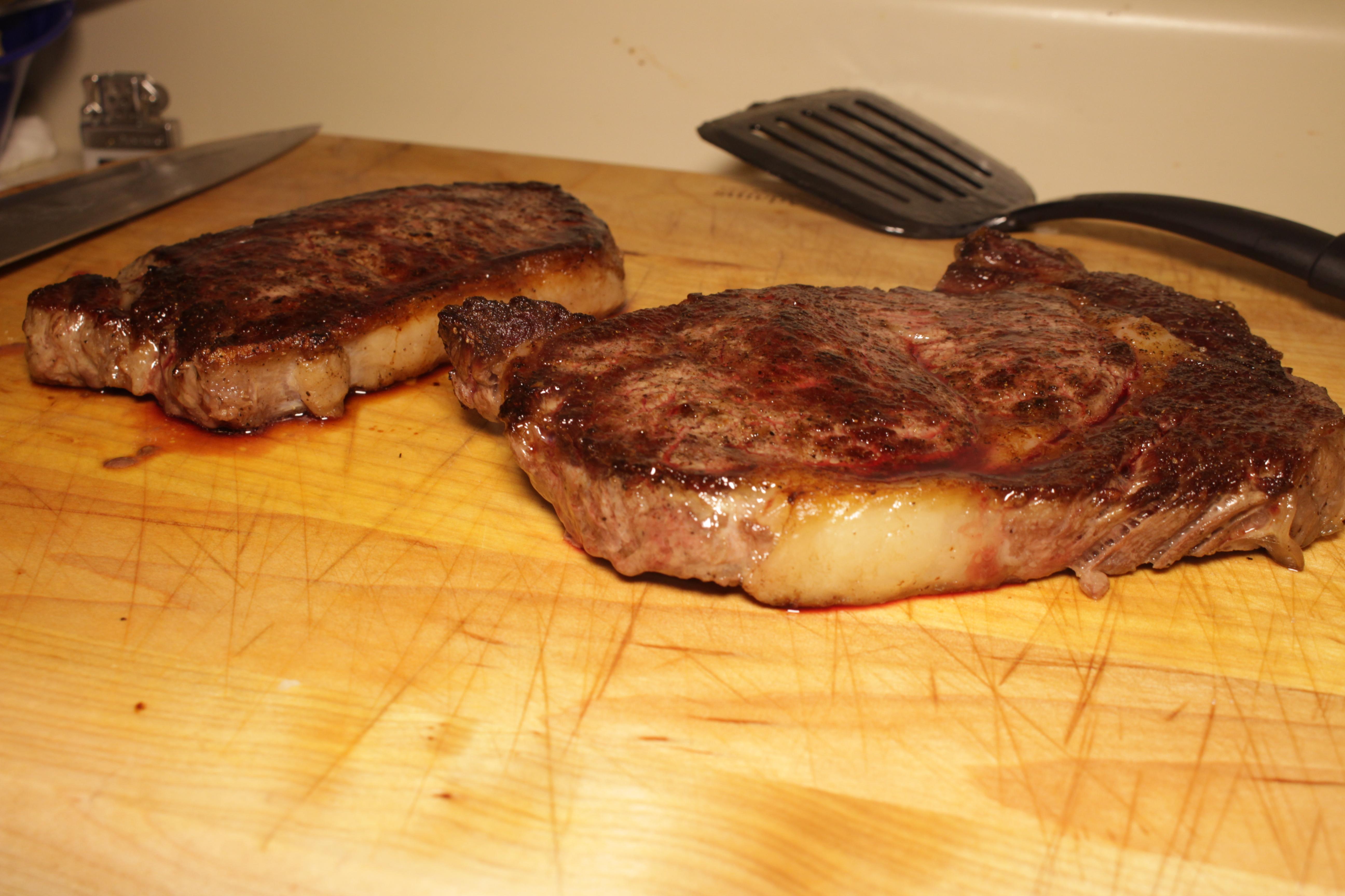 [Homemade] ribeye and Strip steak r/food