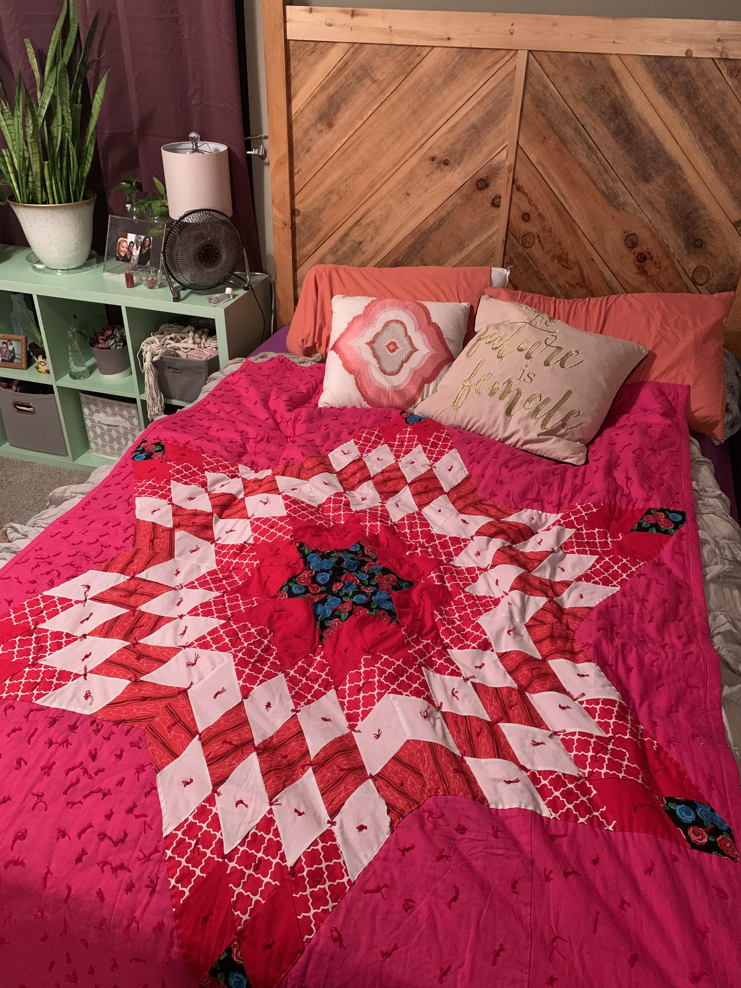 Got this handpieced, handstitched seemingly brand new quilt at